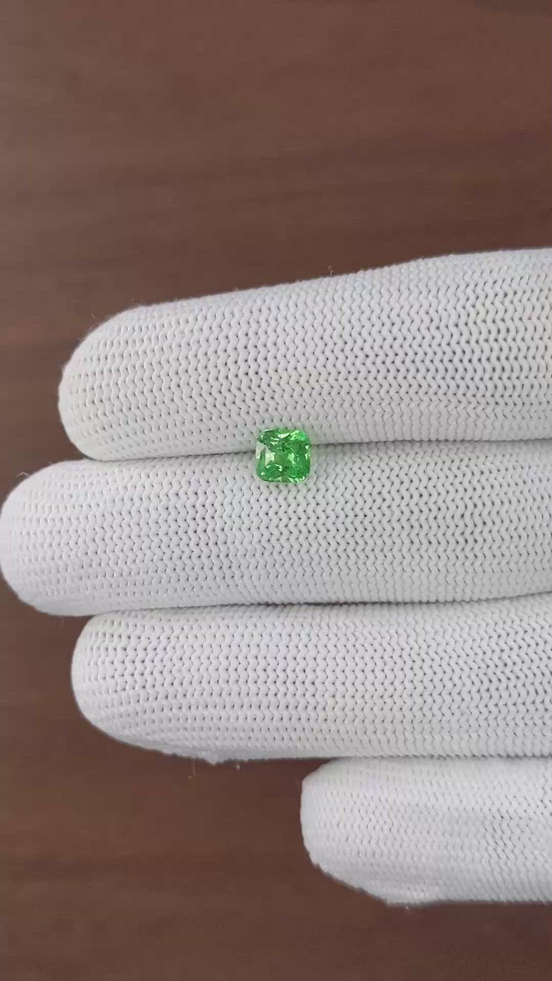 1.03 Ct. Tsavorite Garnet from Tanzania Size Video