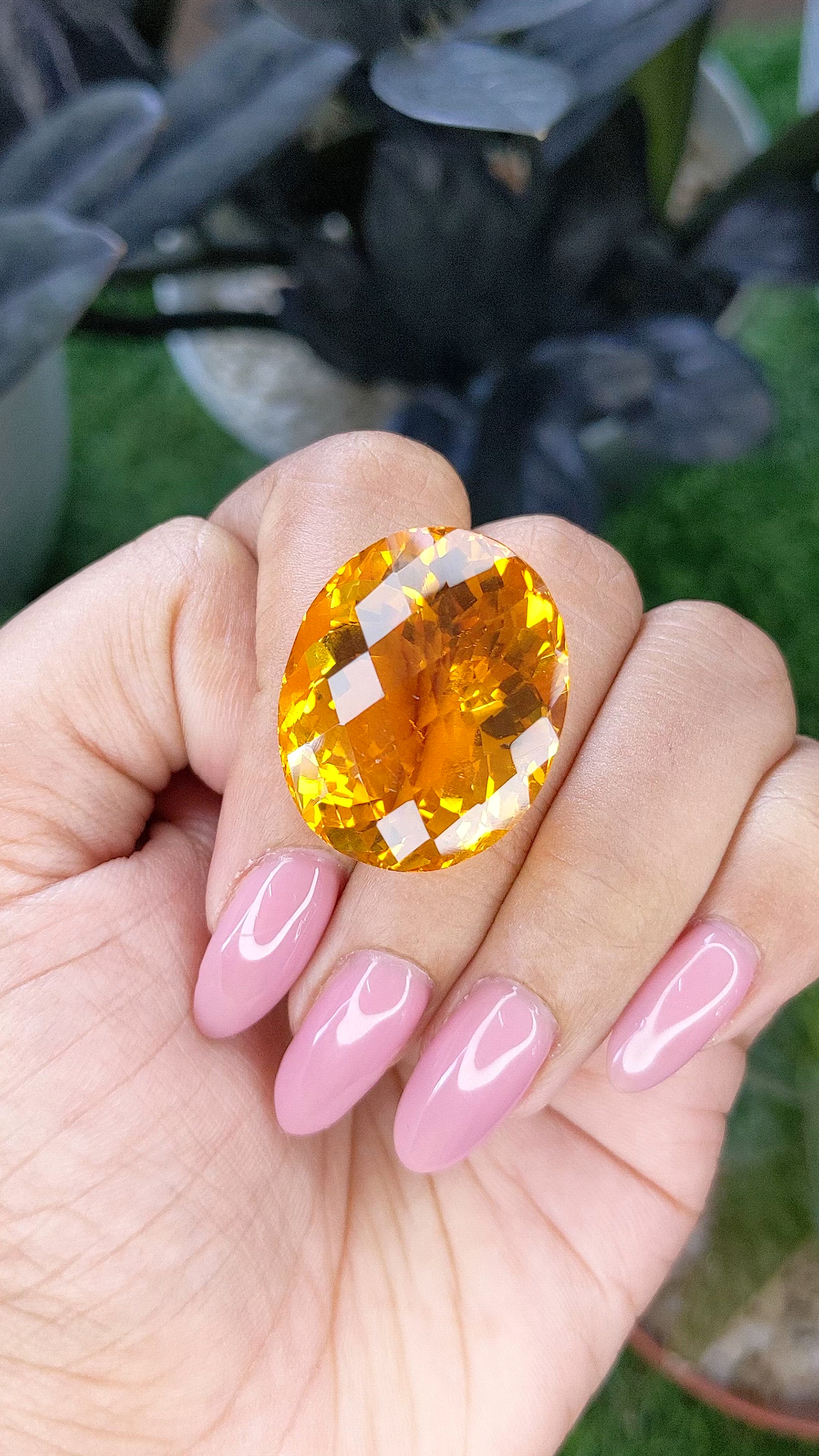 46.12 Ct. Orange Citrine from Brazil Size Video