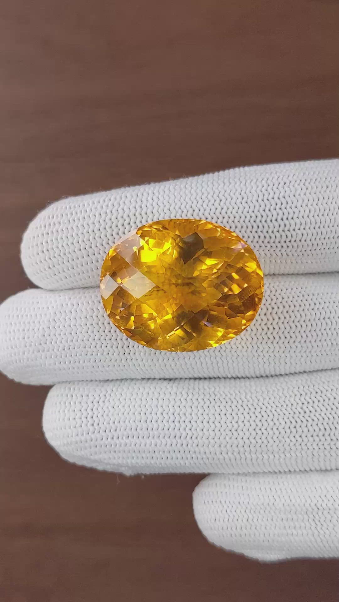 46.12 Ct. Orange Citrine from Brazil Size Video