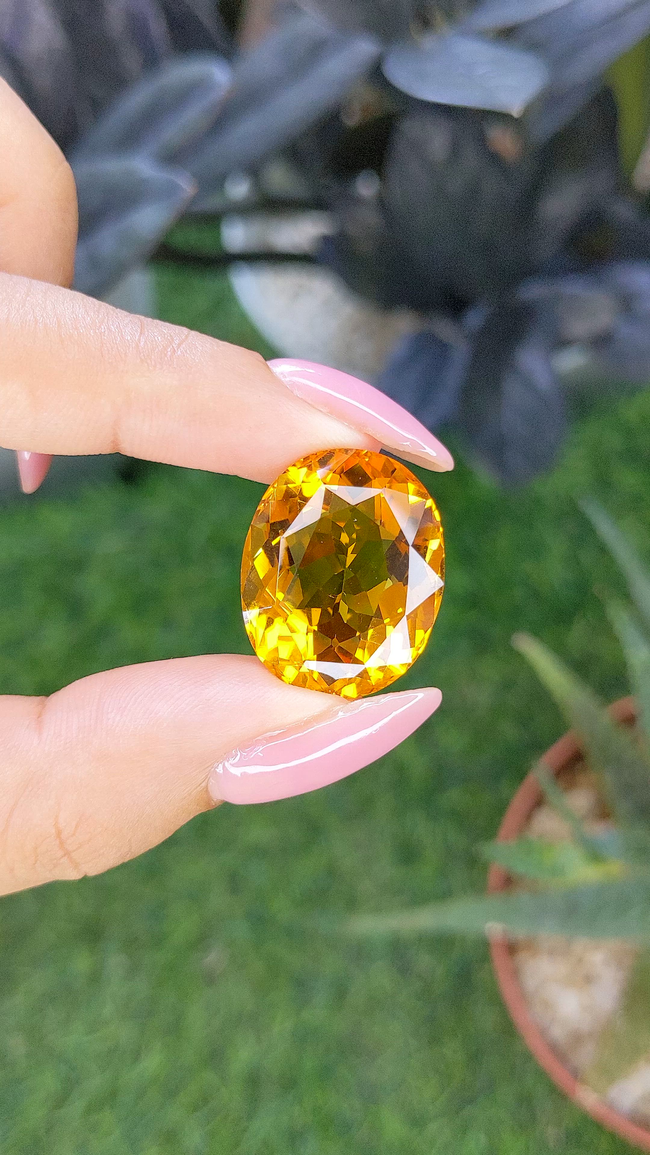 26.89 Ct. Orange Citrine from Brazil Size Video