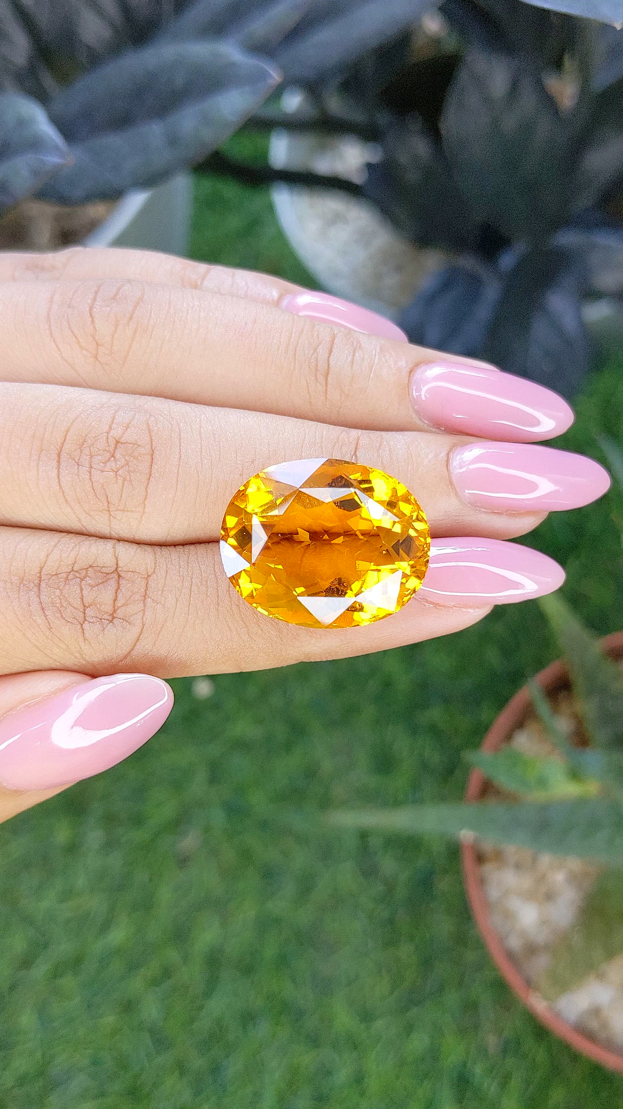 26.89 Ct. Orange Citrine from Brazil Size Video