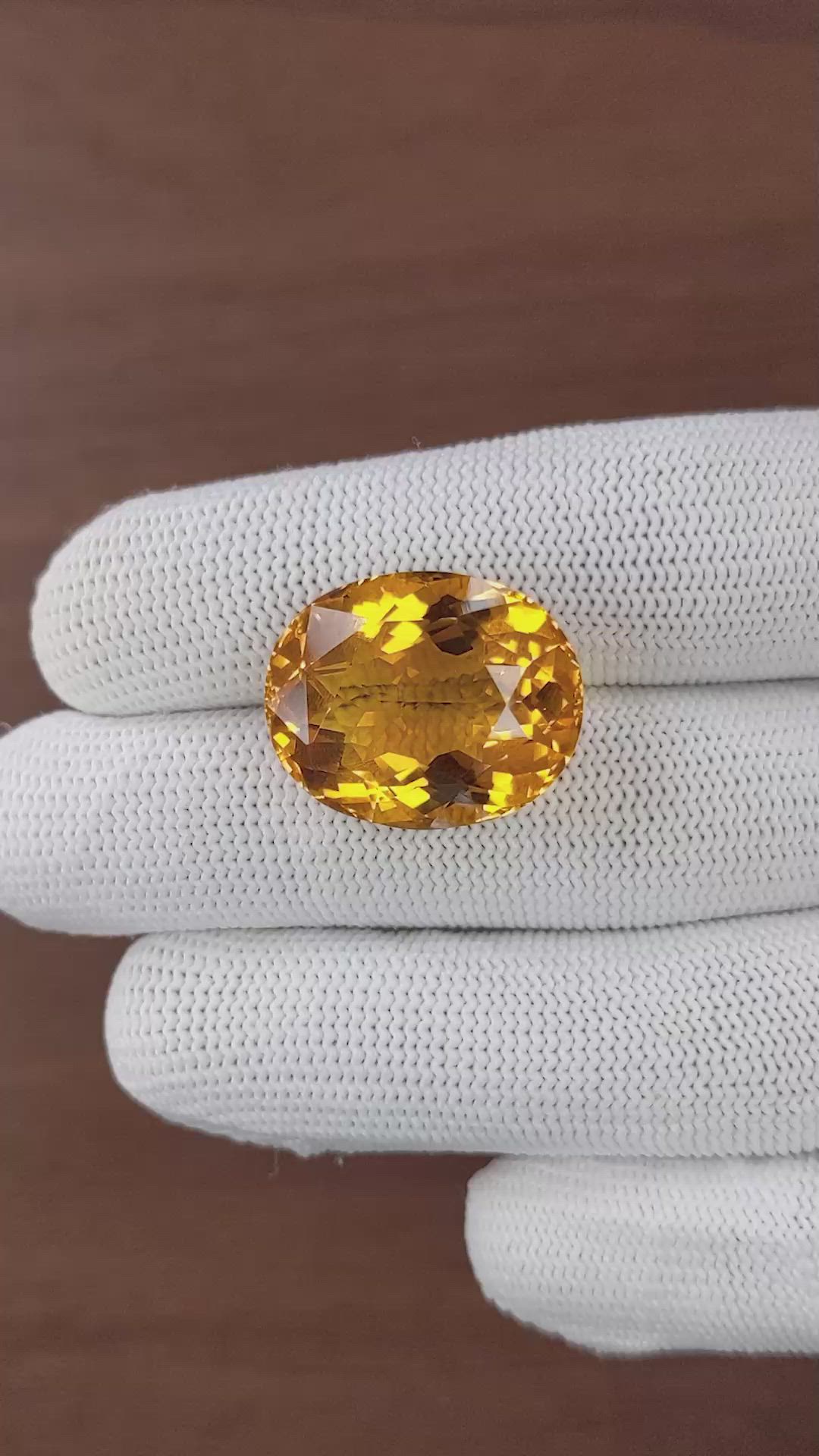 26.89 Ct. Orange Citrine from Brazil Size Video