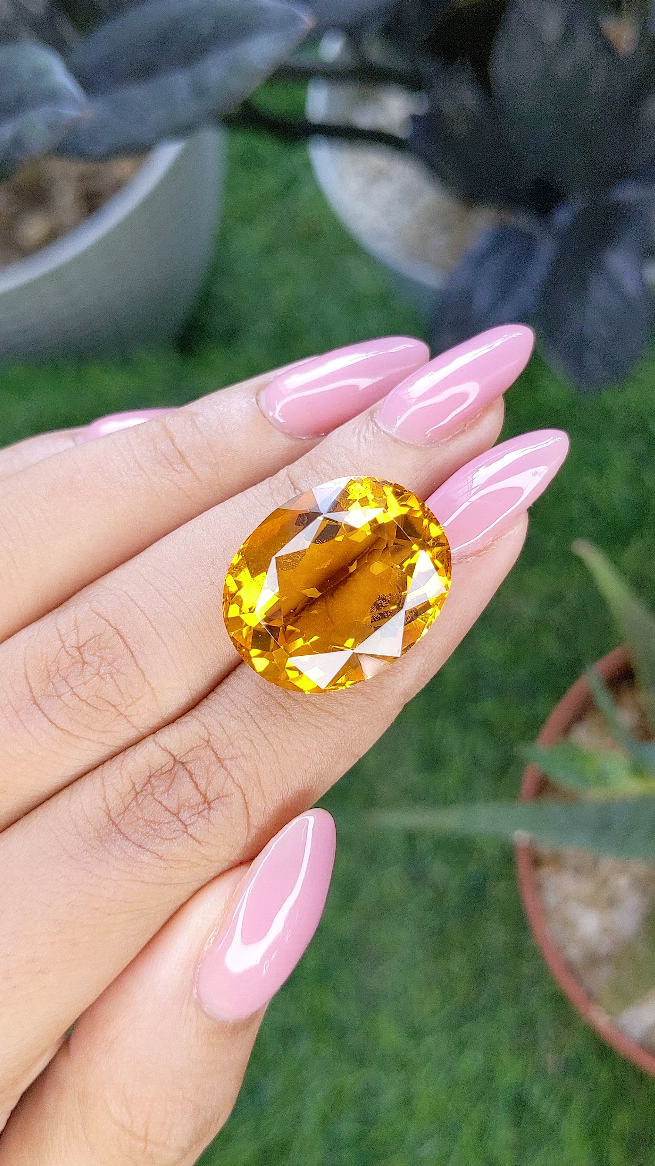 26.89 Ct. Orange Citrine from Brazil Size Video