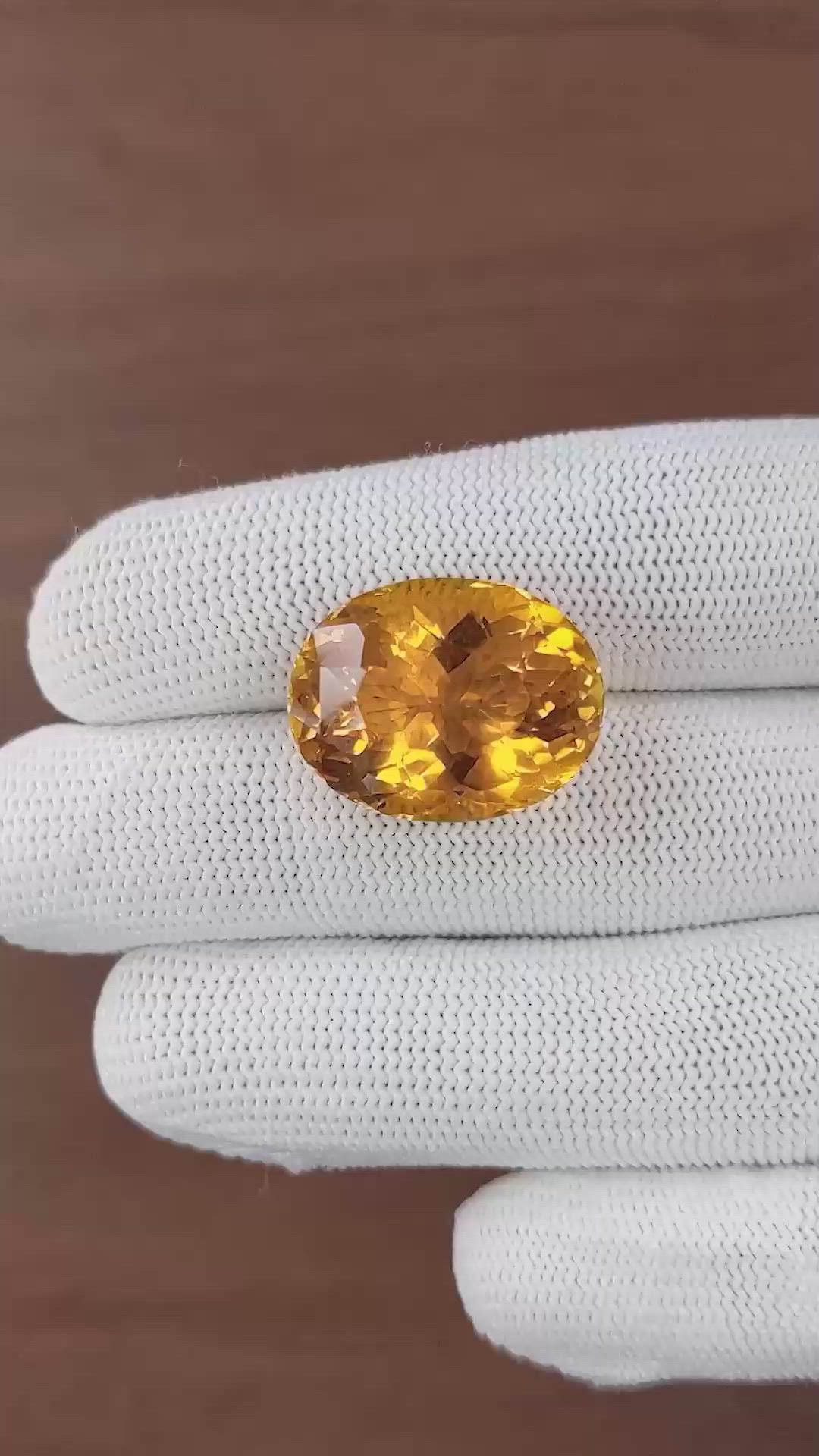 25.06 Ct. Orange Citrine from Brazil Size Video