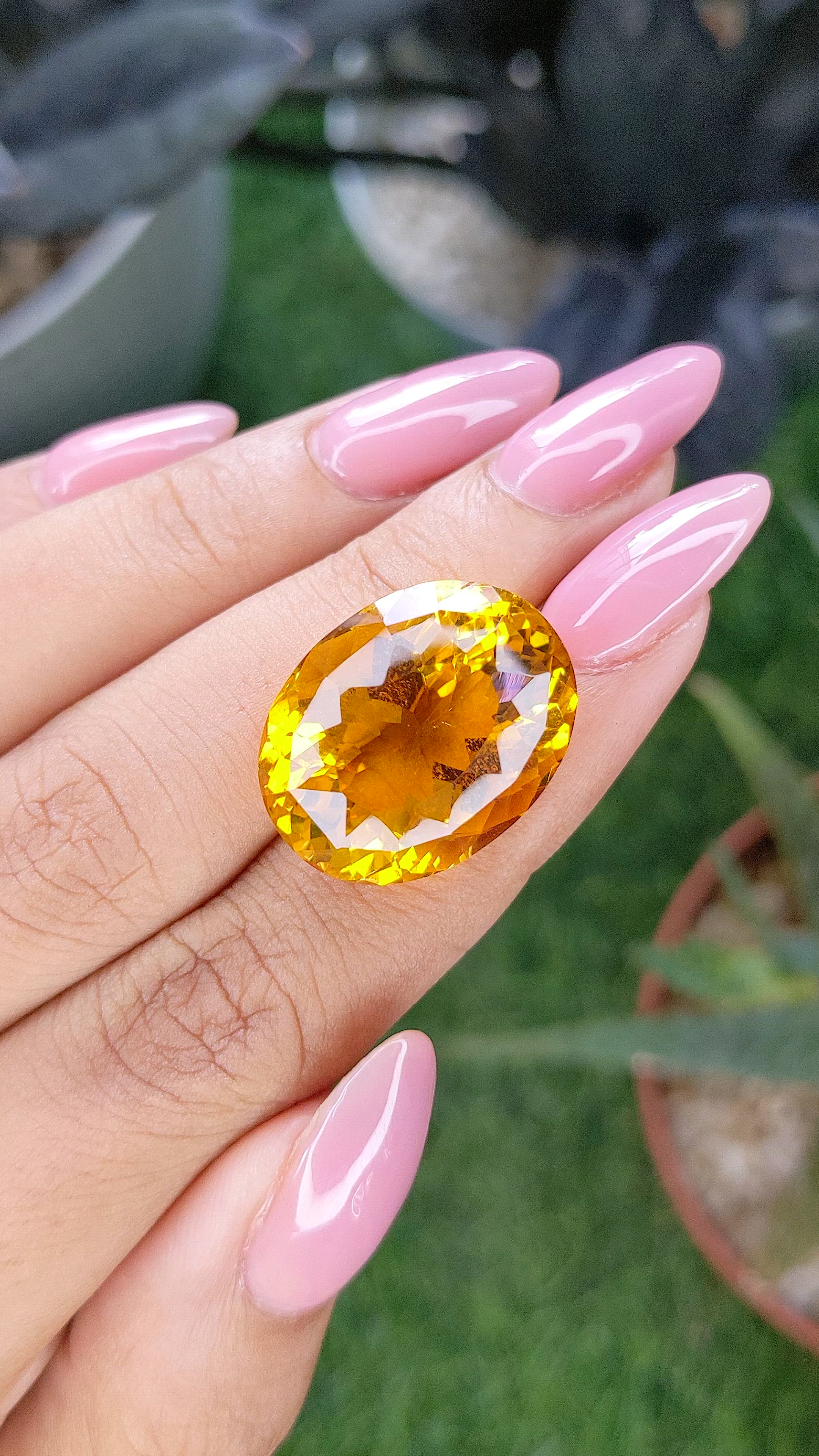 25.06 Ct. Orange Citrine from Brazil Size Video