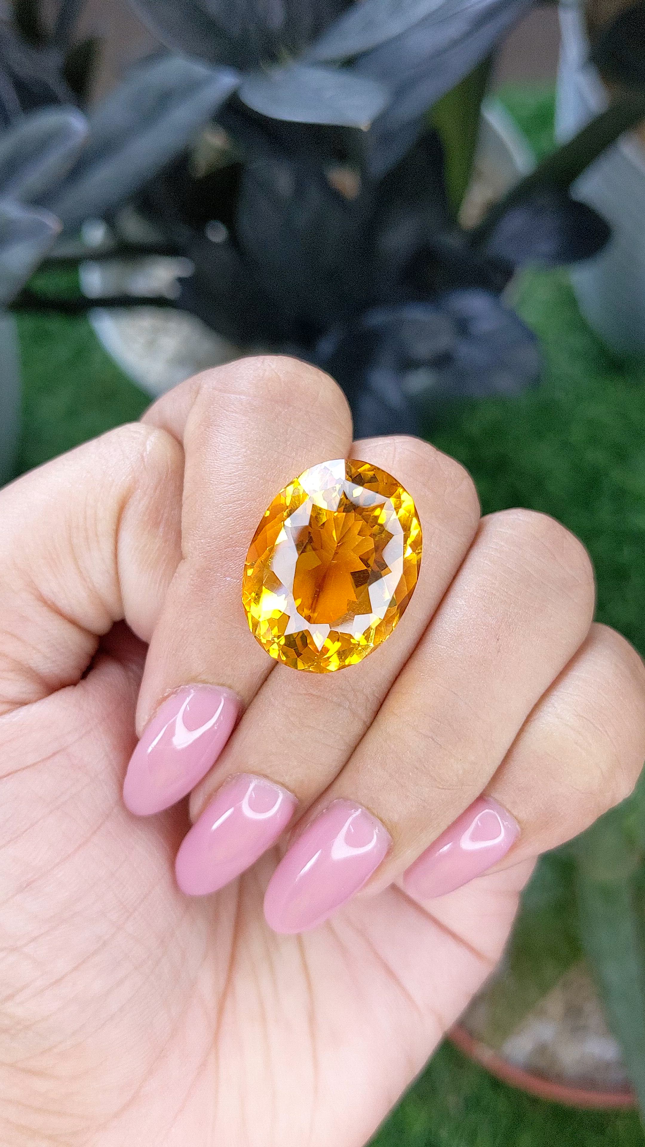 25.06 Ct. Orange Citrine from Brazil Size Video