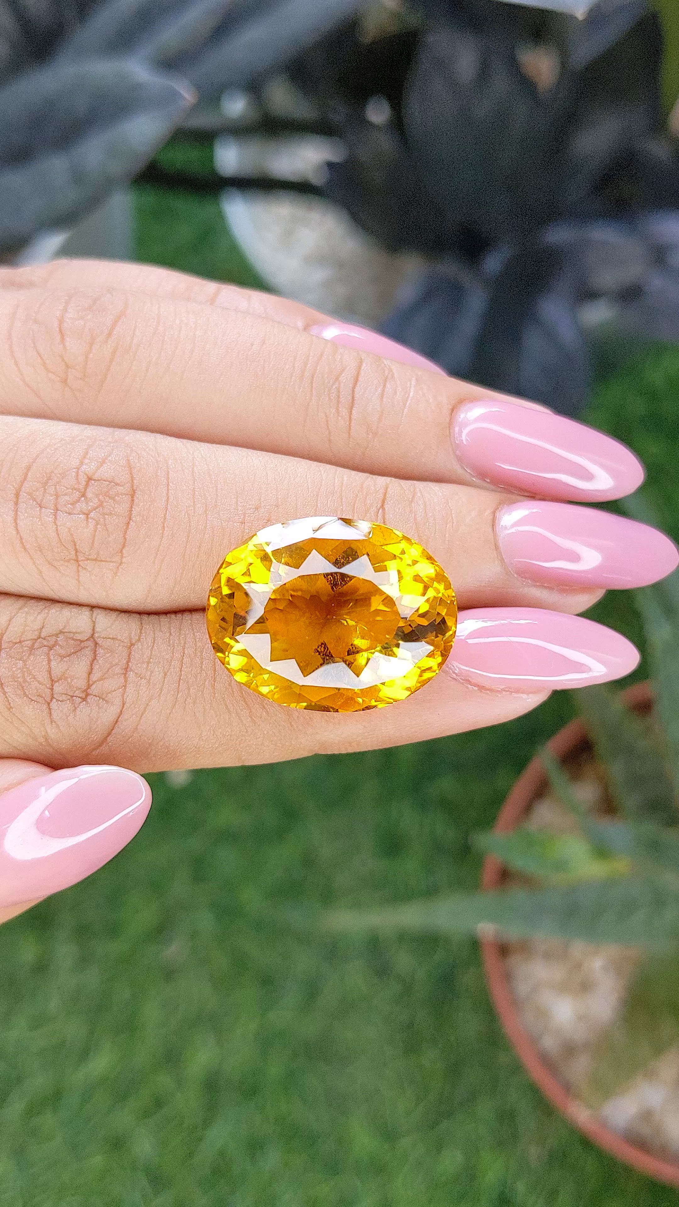 25.06 Ct. Orange Citrine from Brazil Size Video