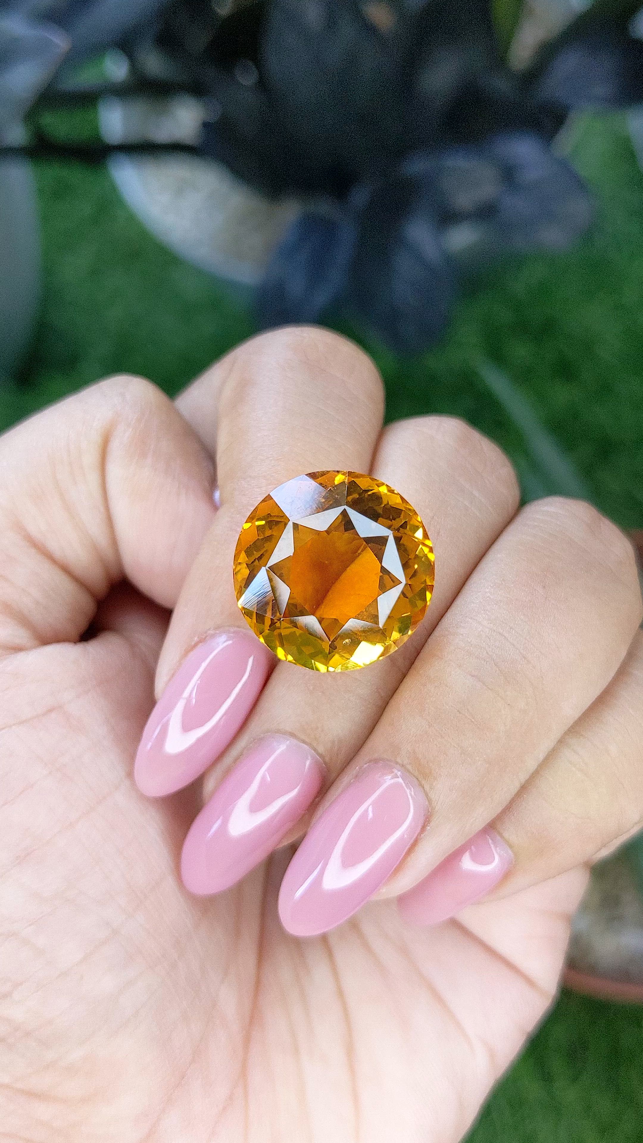 22.65 Ct. Yellowish Orange Citrine from Brazil Size Video