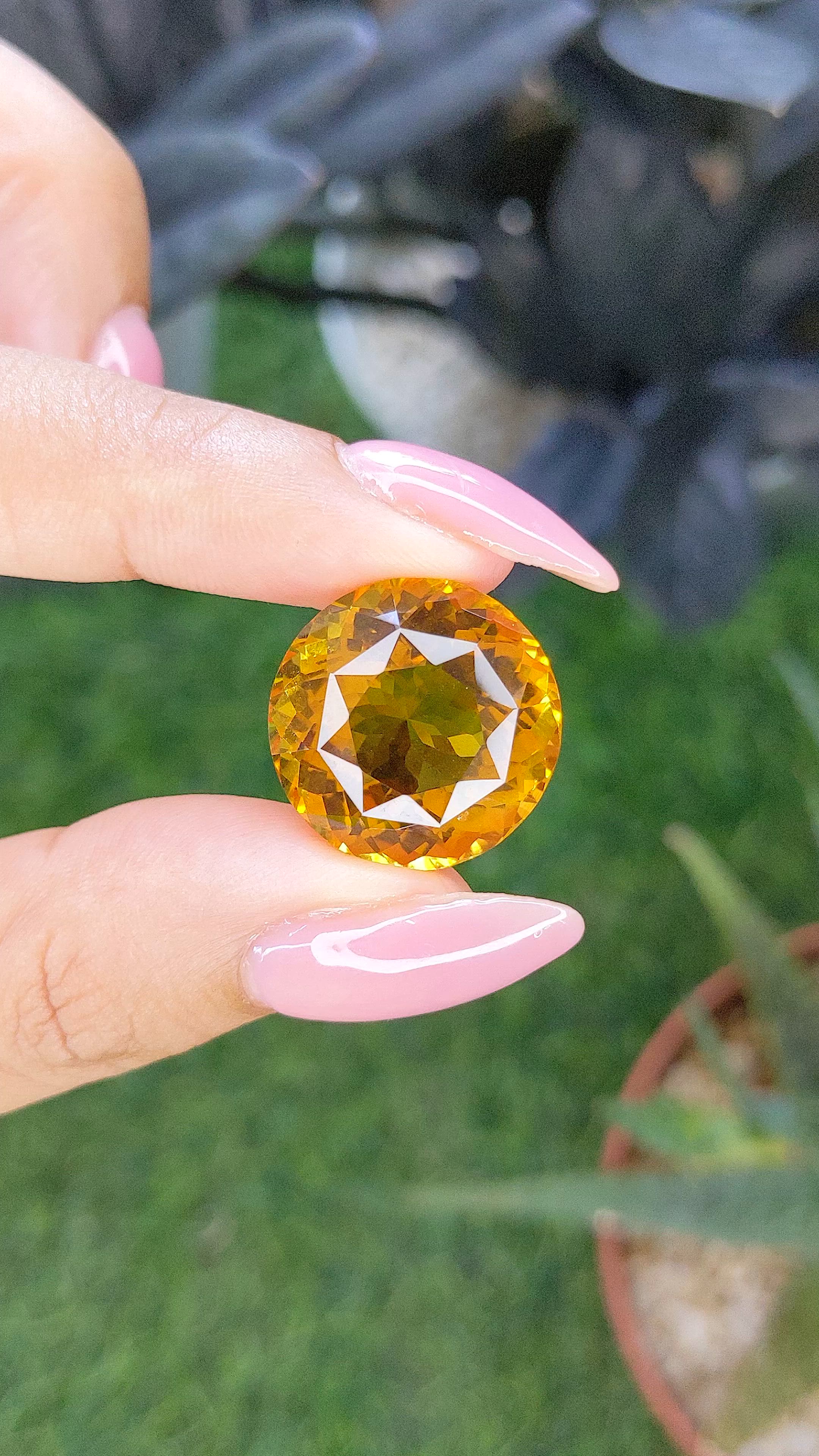 22.65 Ct. Yellowish Orange Citrine from Brazil Size Video