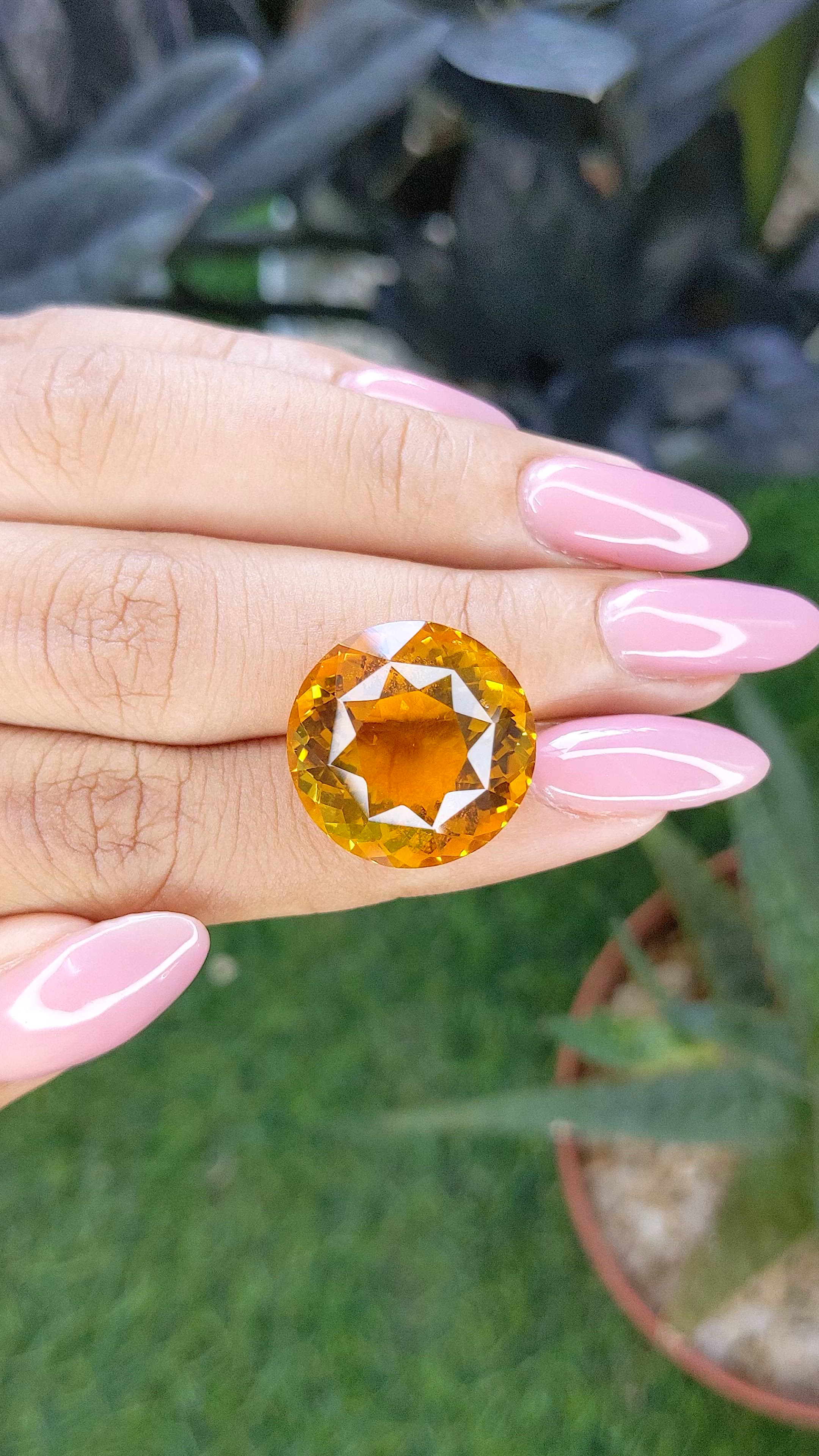 22.65 Ct. Yellowish Orange Citrine from Brazil Size Video