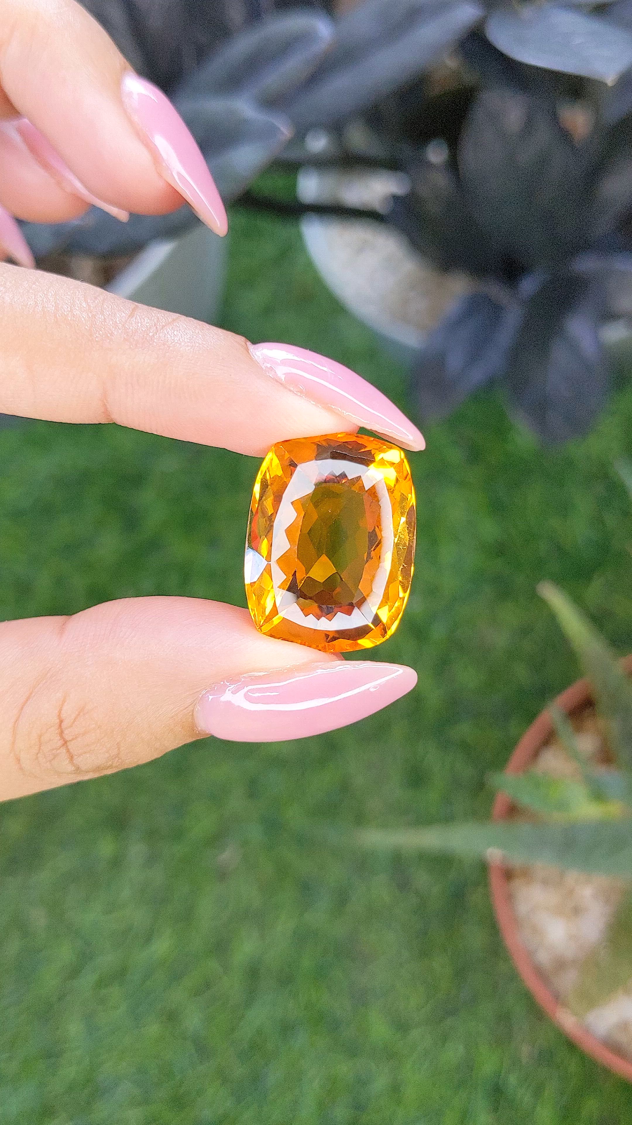 27.44 Ct. Orange Citrine from Brazil Size Video