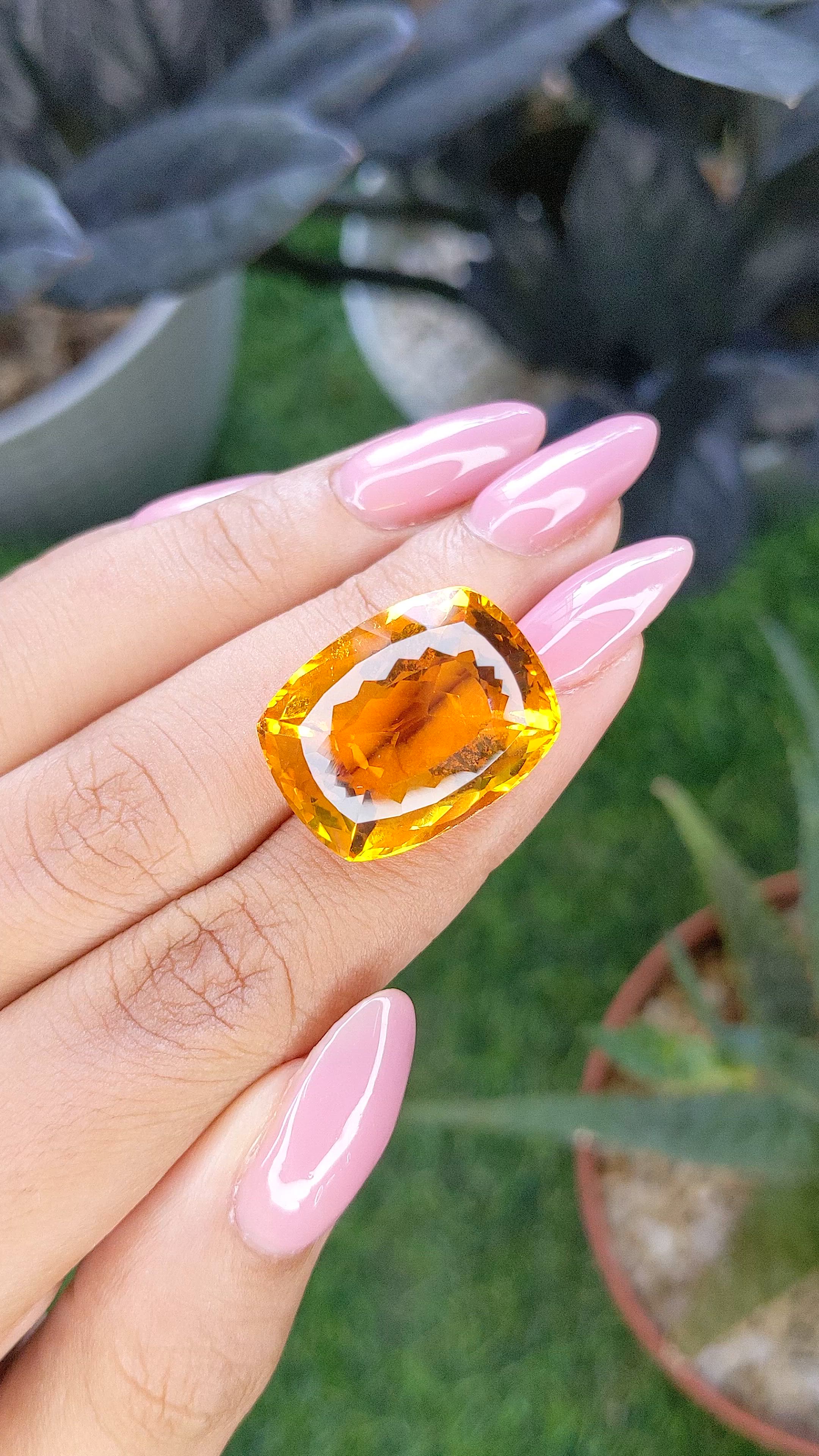27.44 Ct. Orange Citrine from Brazil Size Video