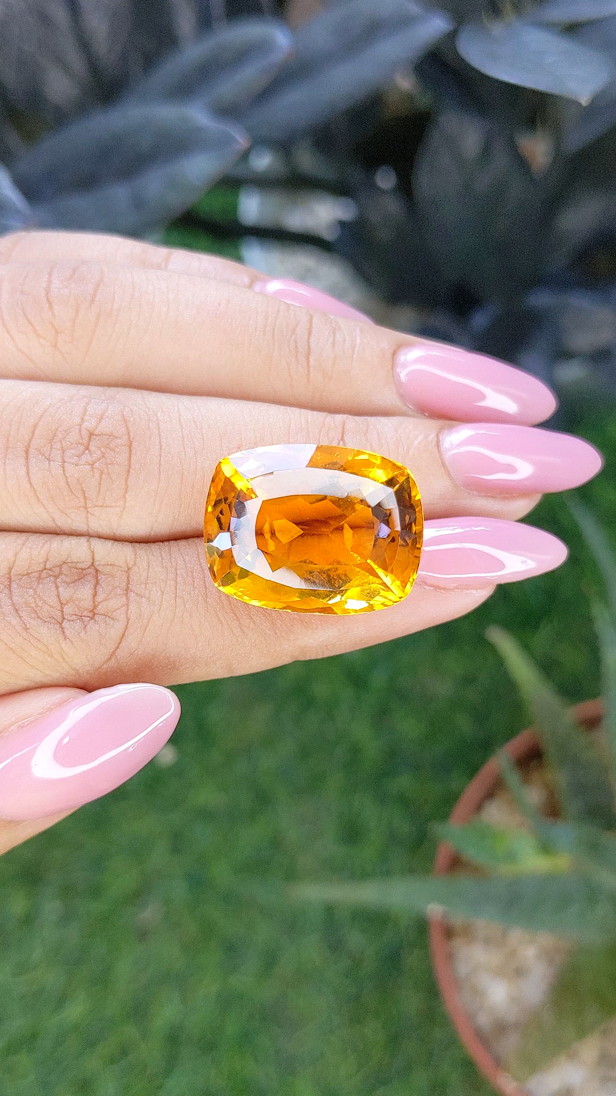 27.44 Ct. Orange Citrine from Brazil Size Video