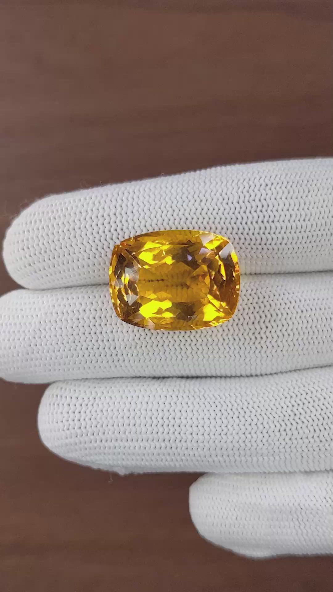 27.44 Ct. Orange Citrine from Brazil Size Video