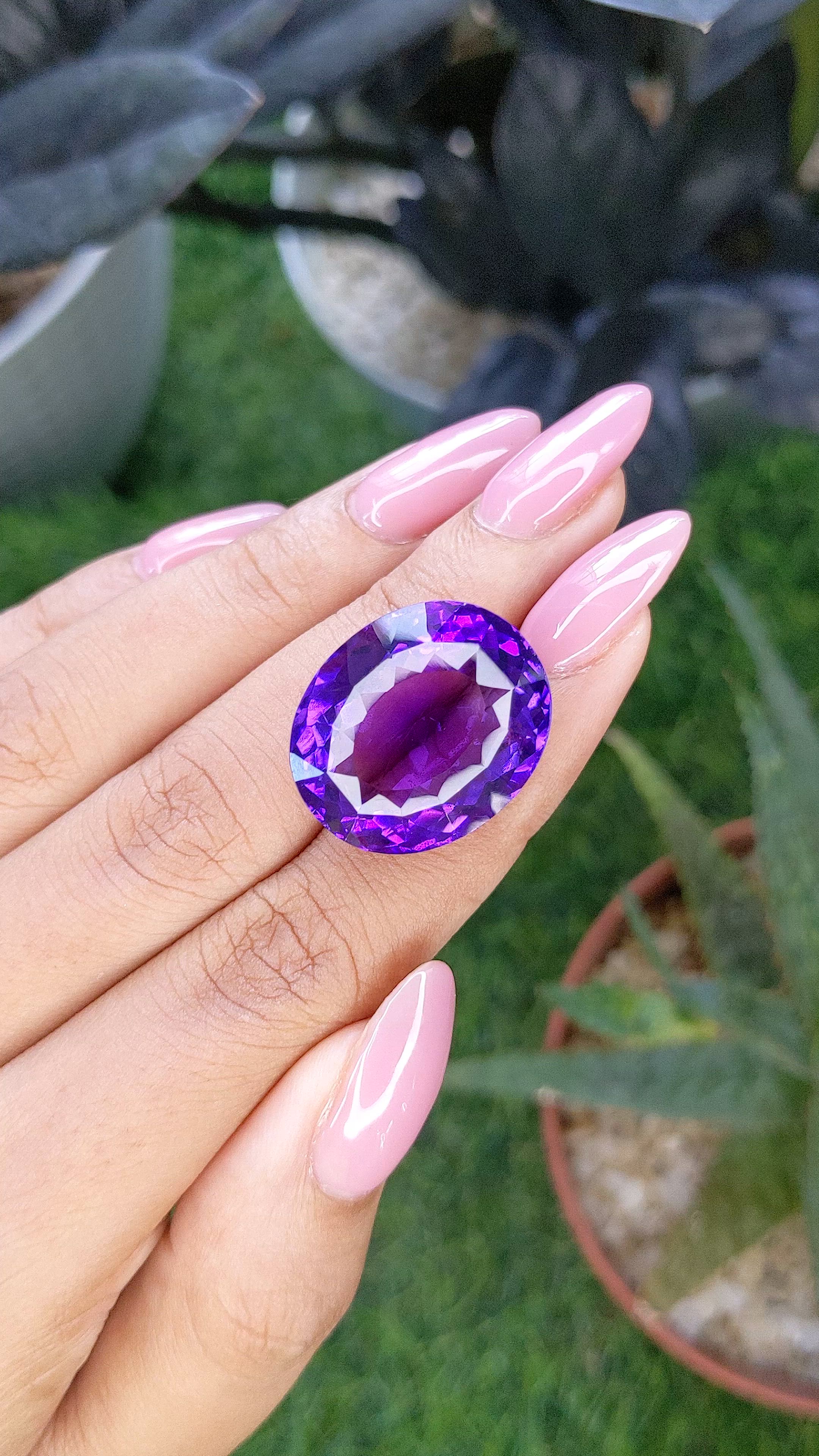 30.69 Ct. Purple Amethyst Size Video