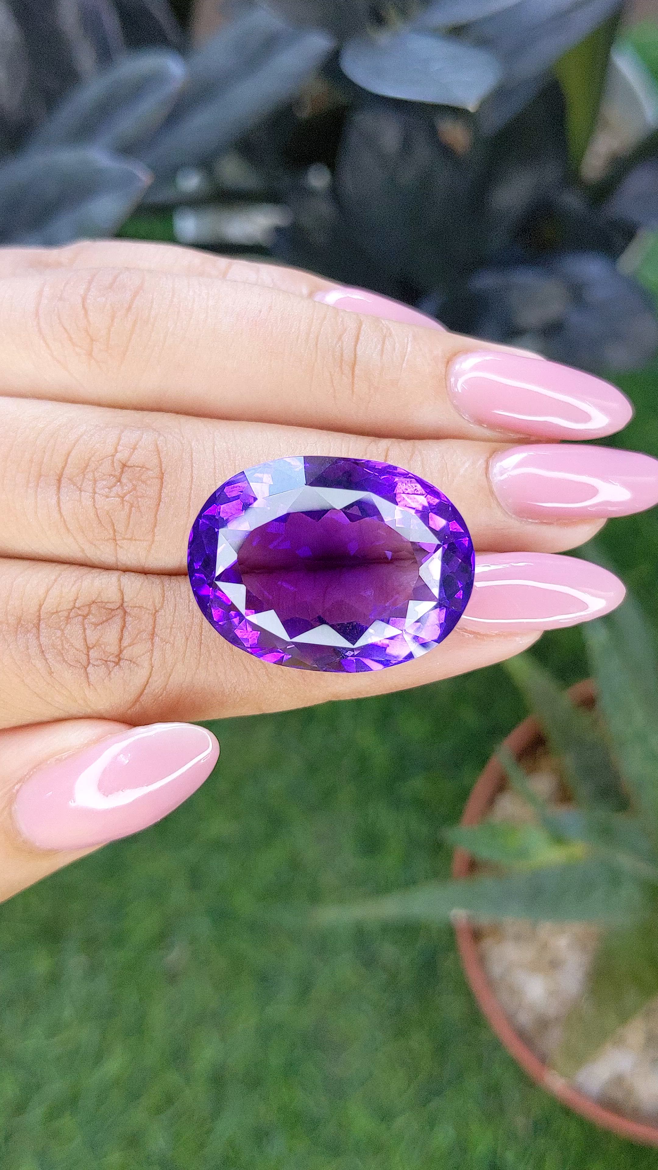 42.96 Ct. Purple Amethyst Size Video