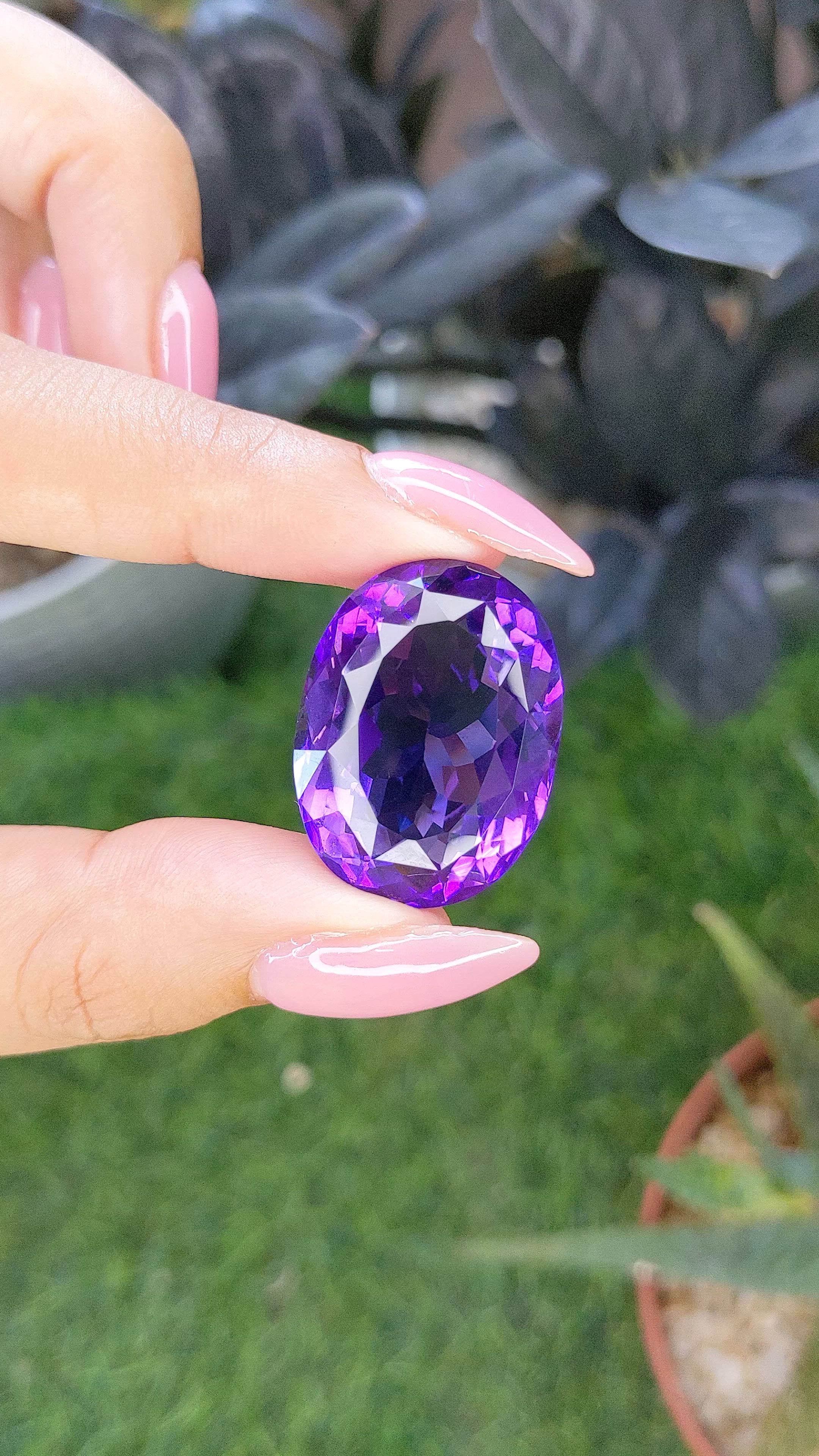 42.96 Ct. Purple Amethyst Size Video