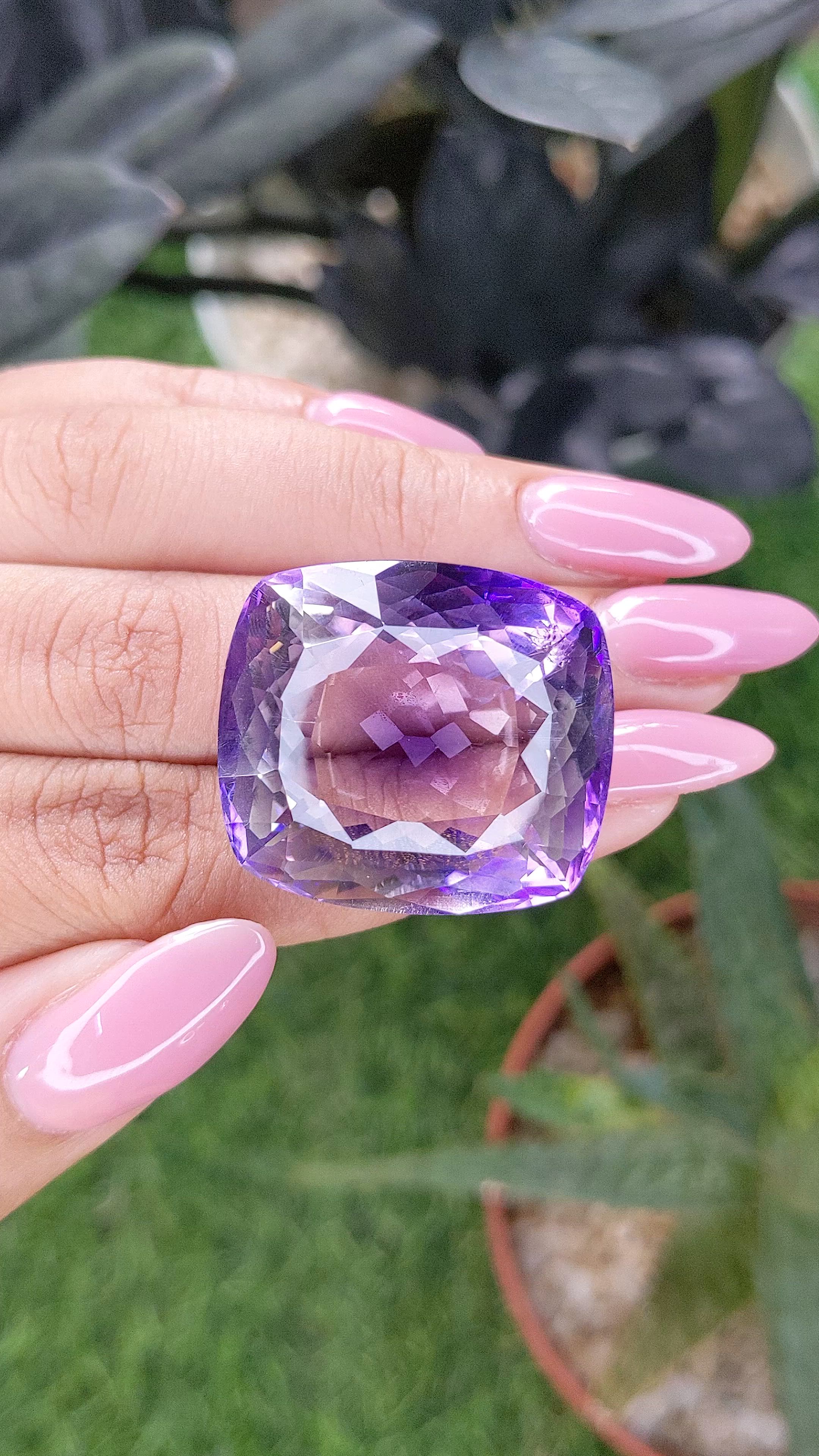 74.41 Ct. Purple Amethyst Size Video
