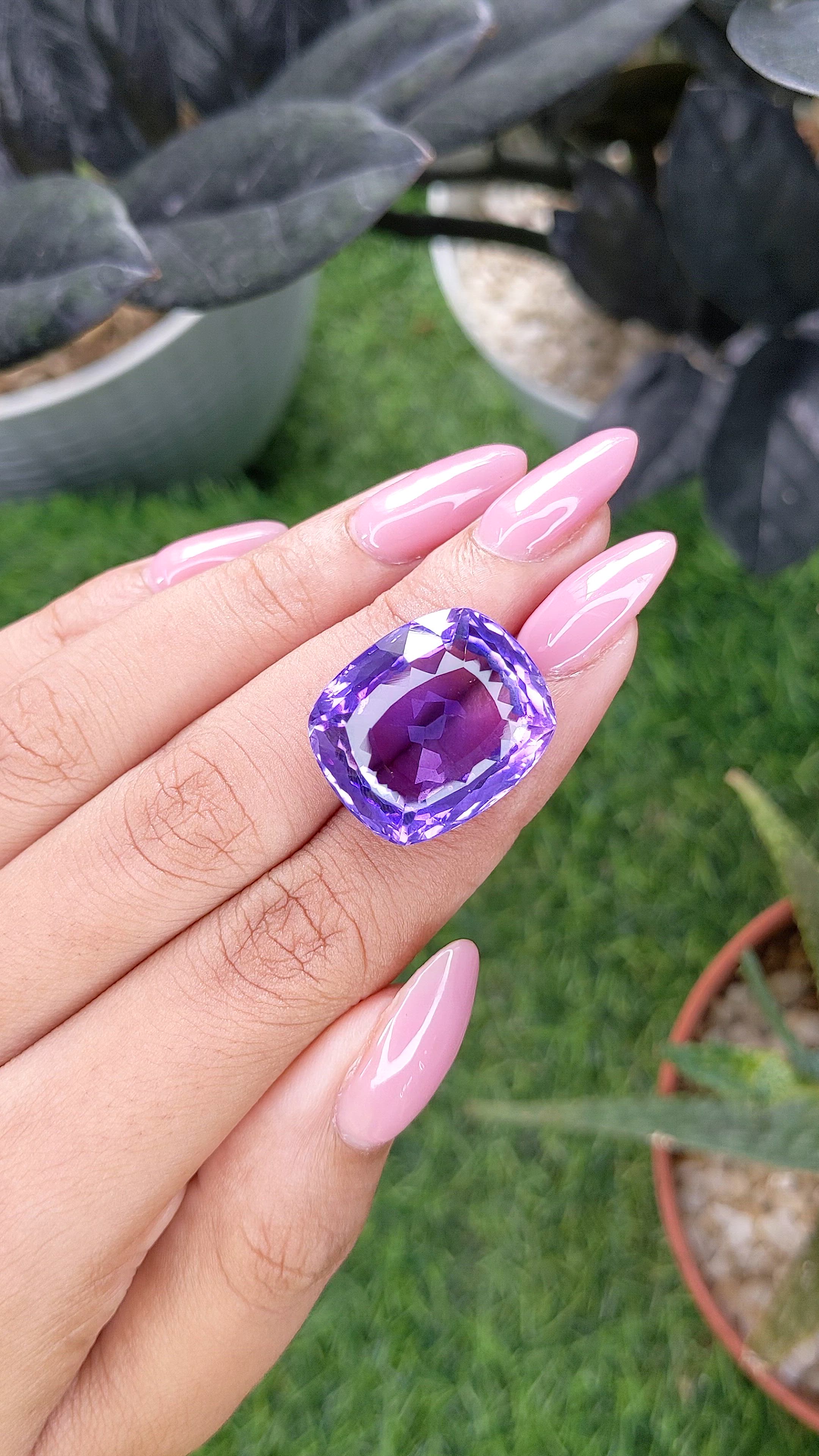 29.17 Ct. Purple Amethyst Size Video
