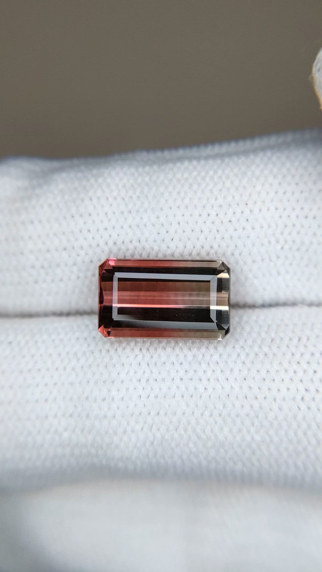 4.35 Ct. Bi Color Tourmaline from Mozambique Size Video