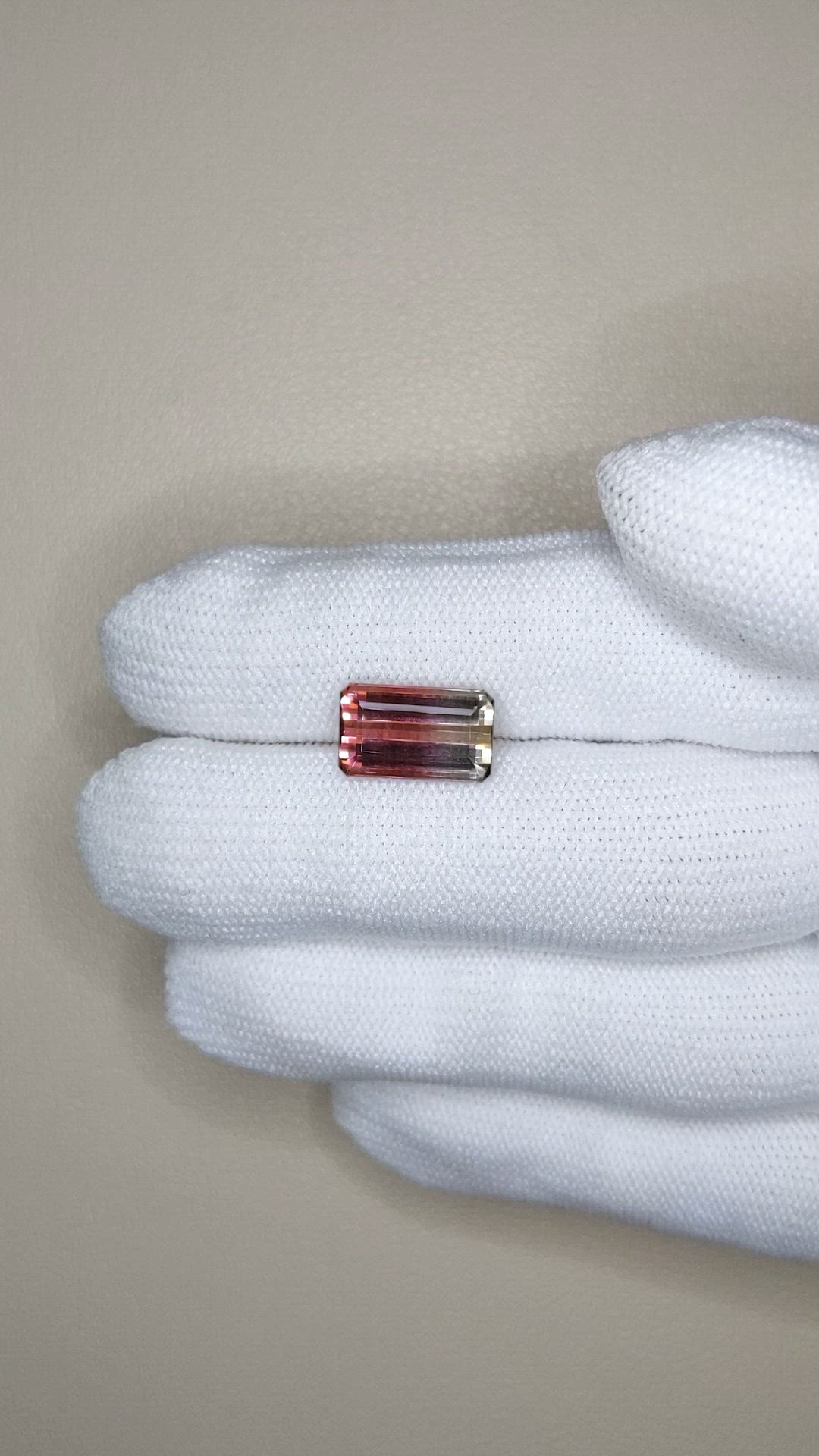 4.35 Ct. Bi Color Tourmaline from Mozambique Size Video
