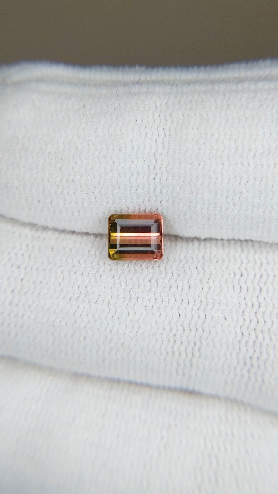 0.98 Ct. Bi Color Tourmaline from Mozambique Size Video