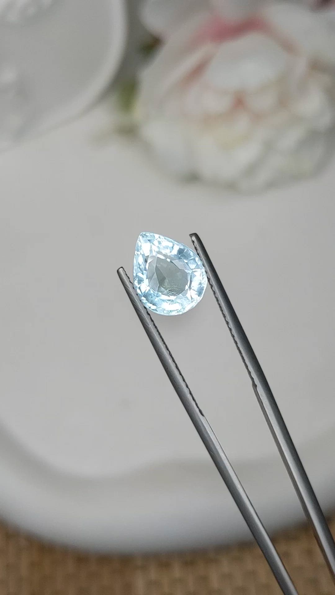 3.60 Ct. Greenish Blue Aquamarine from Ceylon (Sri Lanka) Size Video