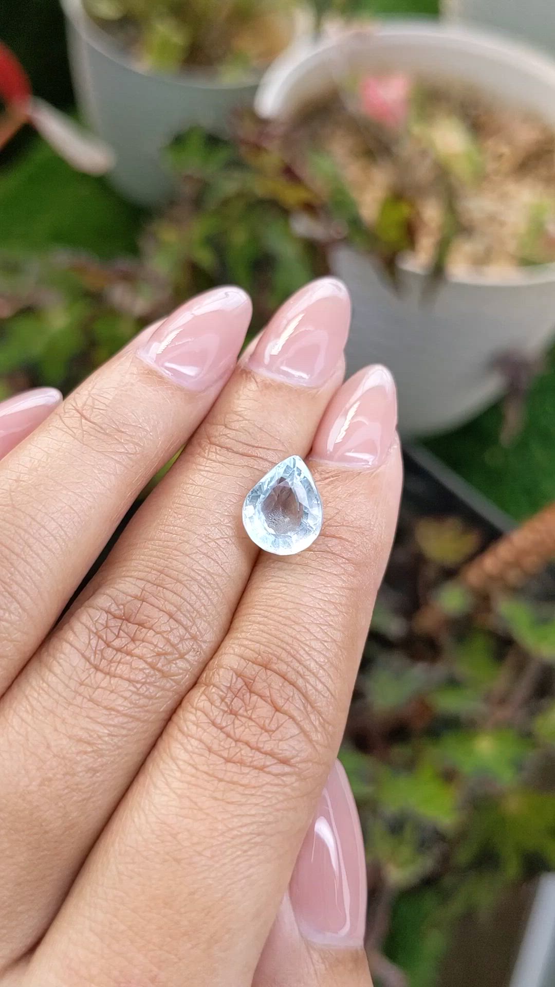 3.60 Ct. Greenish Blue Aquamarine from Ceylon (Sri Lanka) Size Video