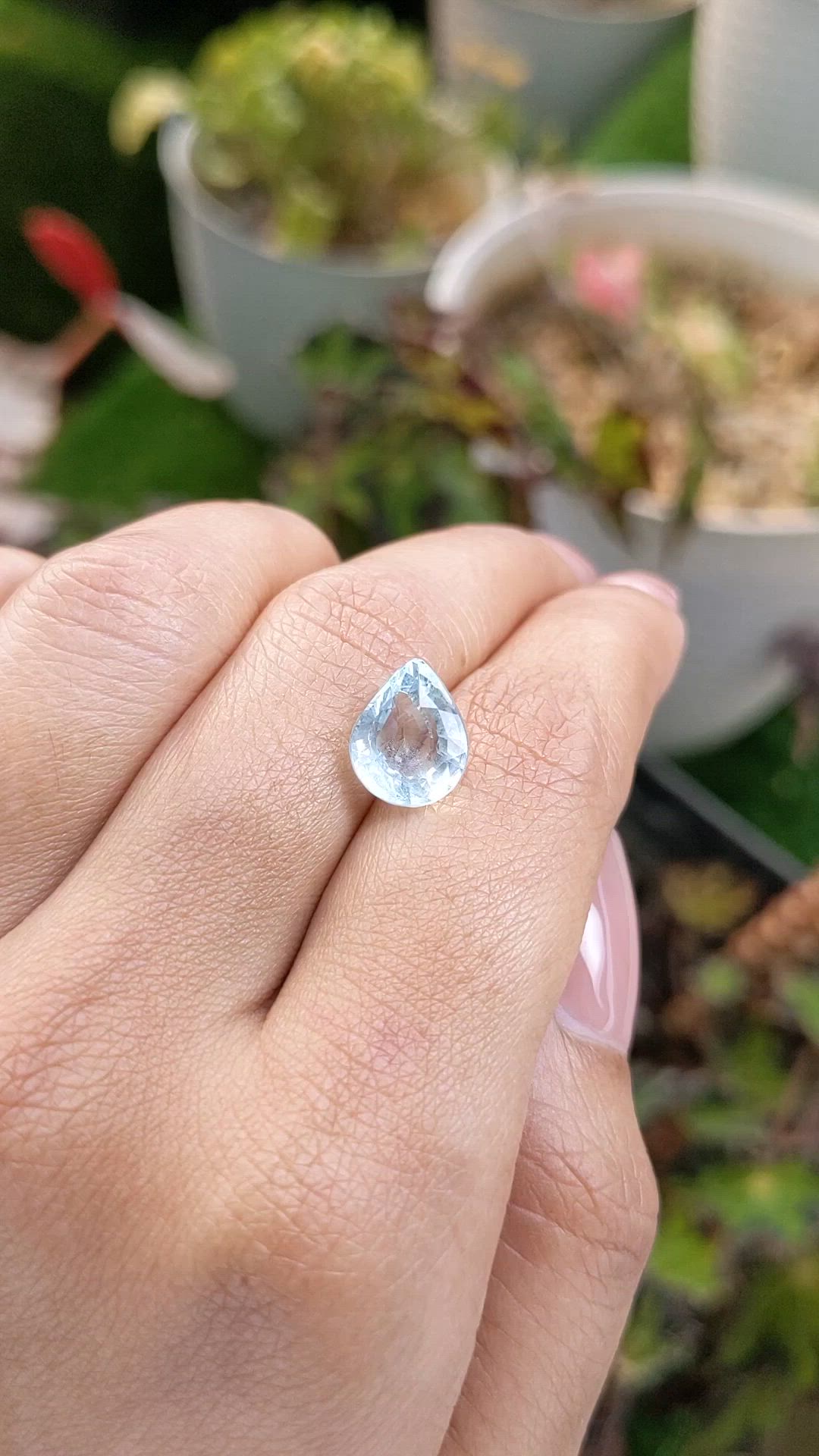 3.60 Ct. Greenish Blue Aquamarine from Ceylon (Sri Lanka) Size Video