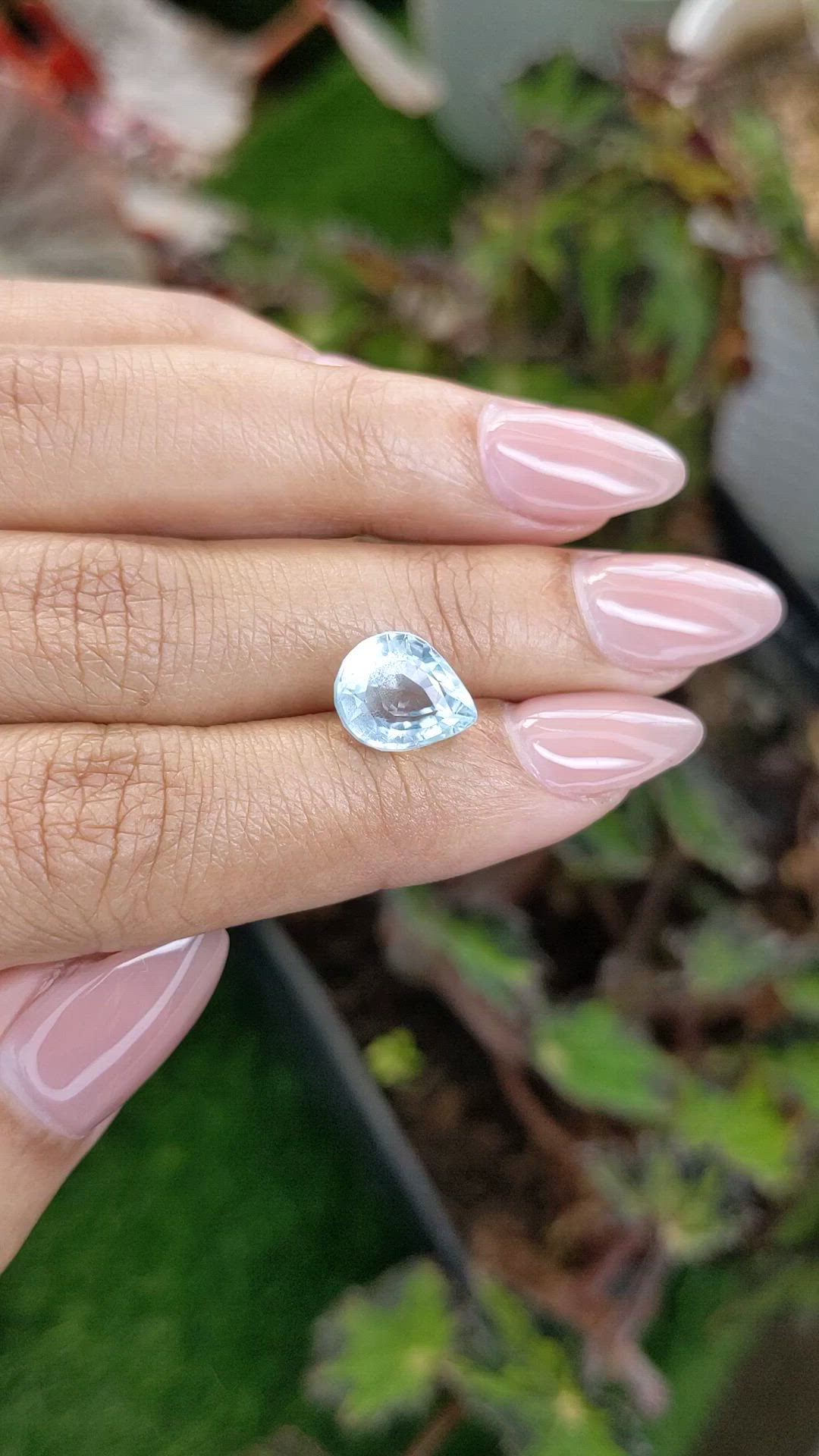 3.60 Ct. Greenish Blue Aquamarine from Ceylon (Sri Lanka) Size Video