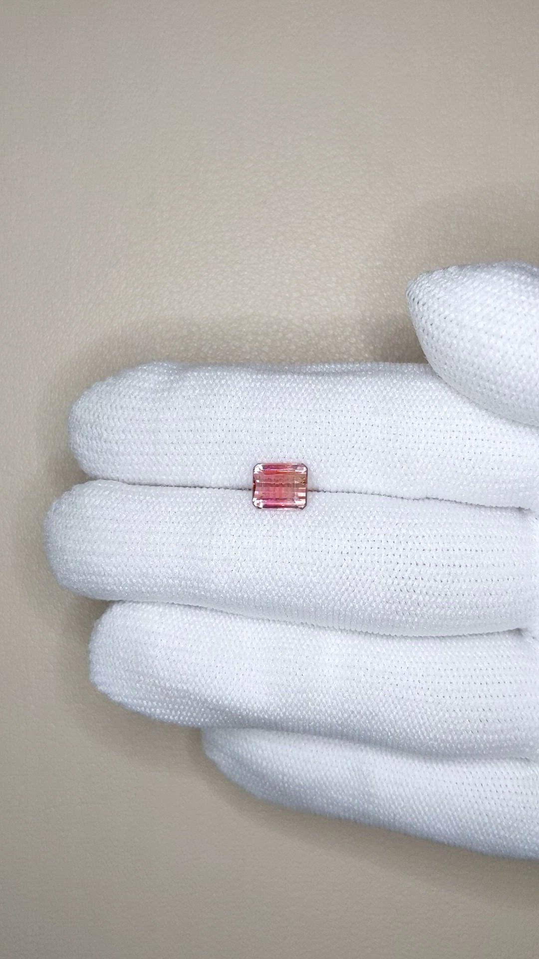 1.28 Ct. Bi Color Tourmaline from Mozambique Size Video