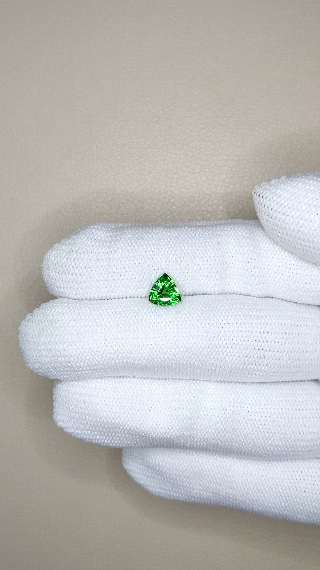 0.98 Ct. Tsavorite Garnet from Tanzania Size Video