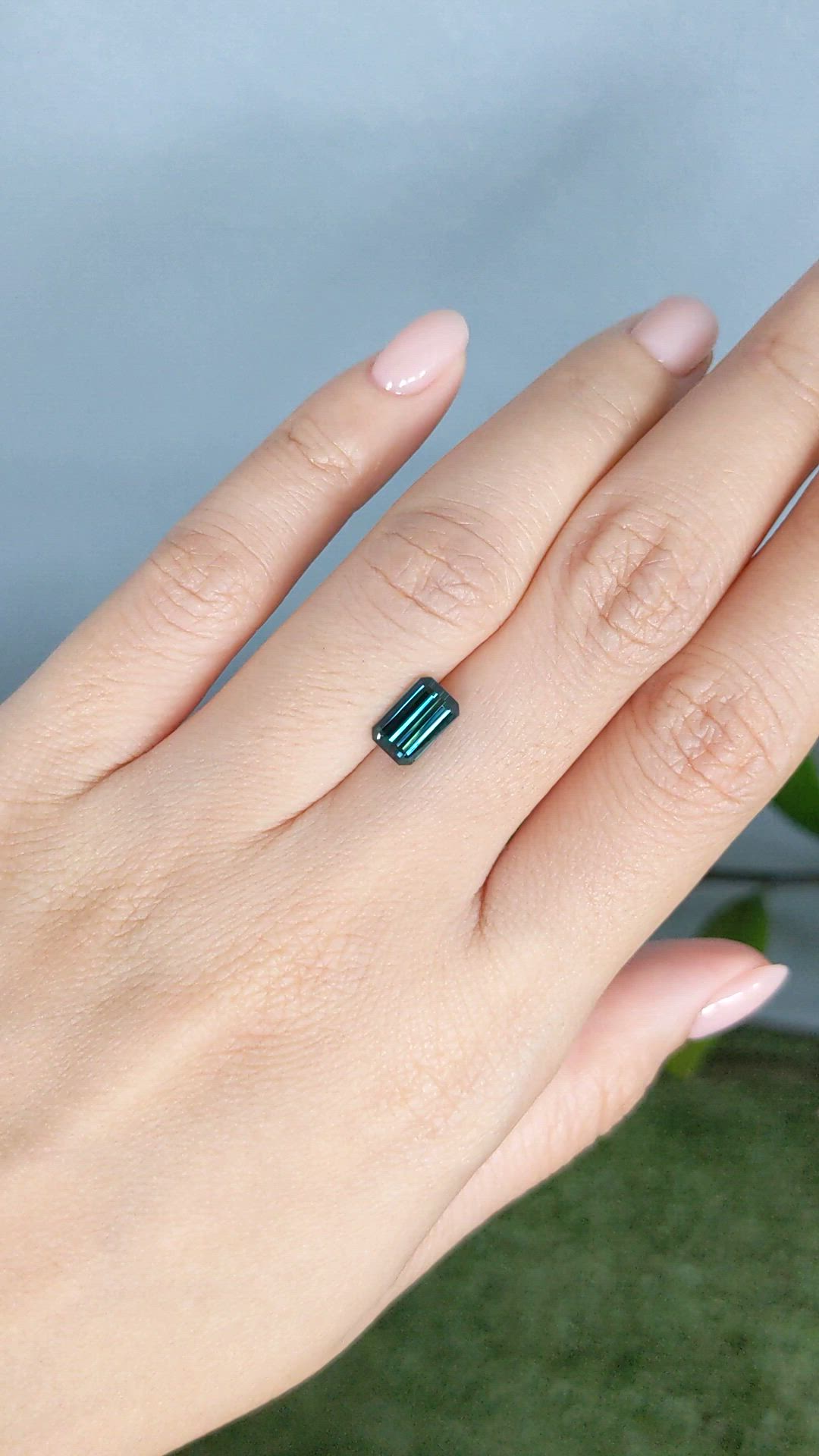 1.49 Ct. Bluish Green Tourmaline from Mozambique Size Video