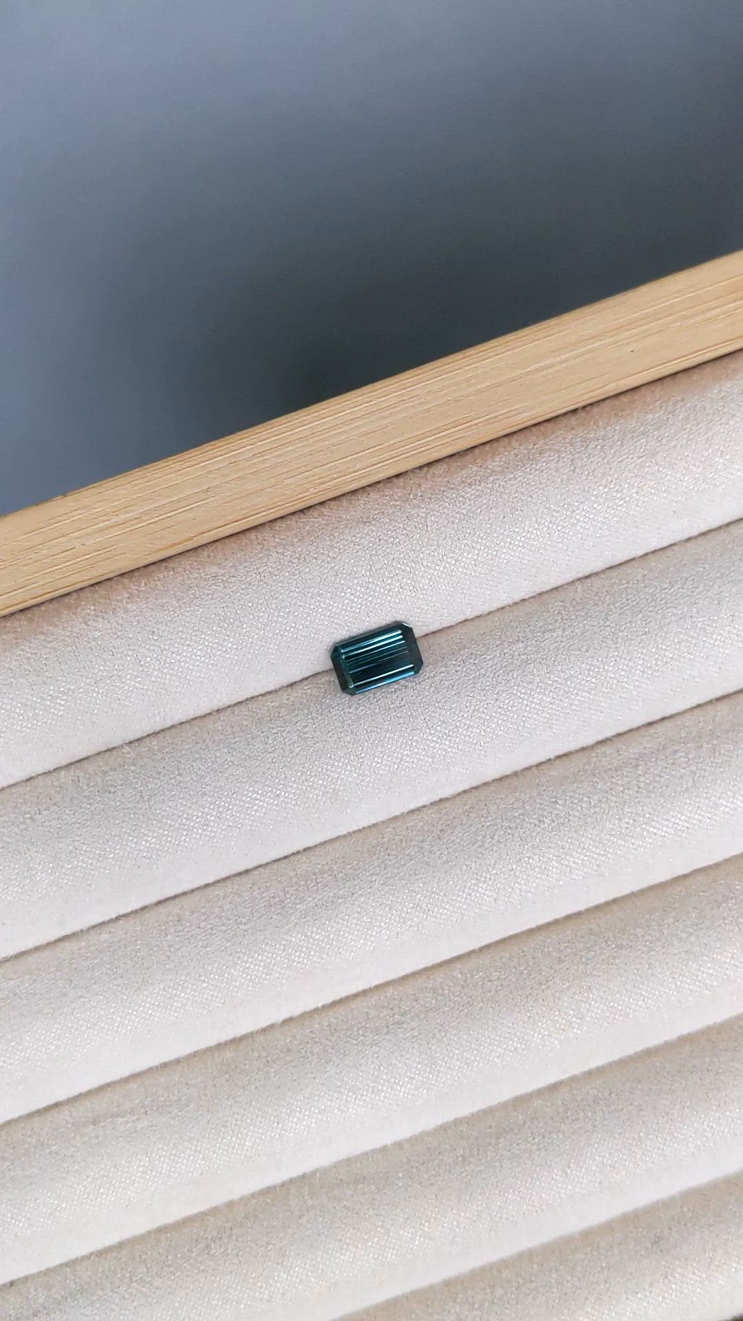 1.49 Ct. Bluish Green Tourmaline from Mozambique Size Video