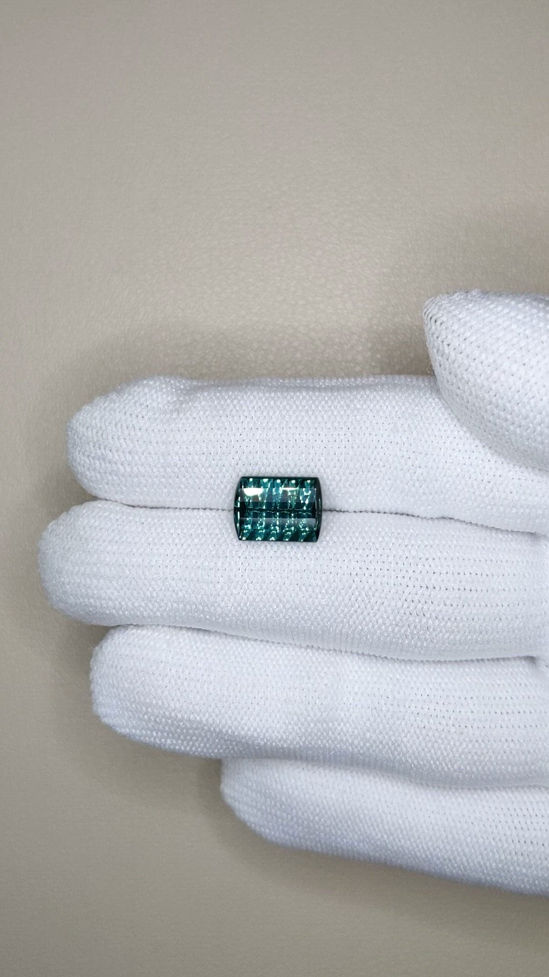 3.72 Ct. Bluish Green Tourmaline from Mozambique Size Video