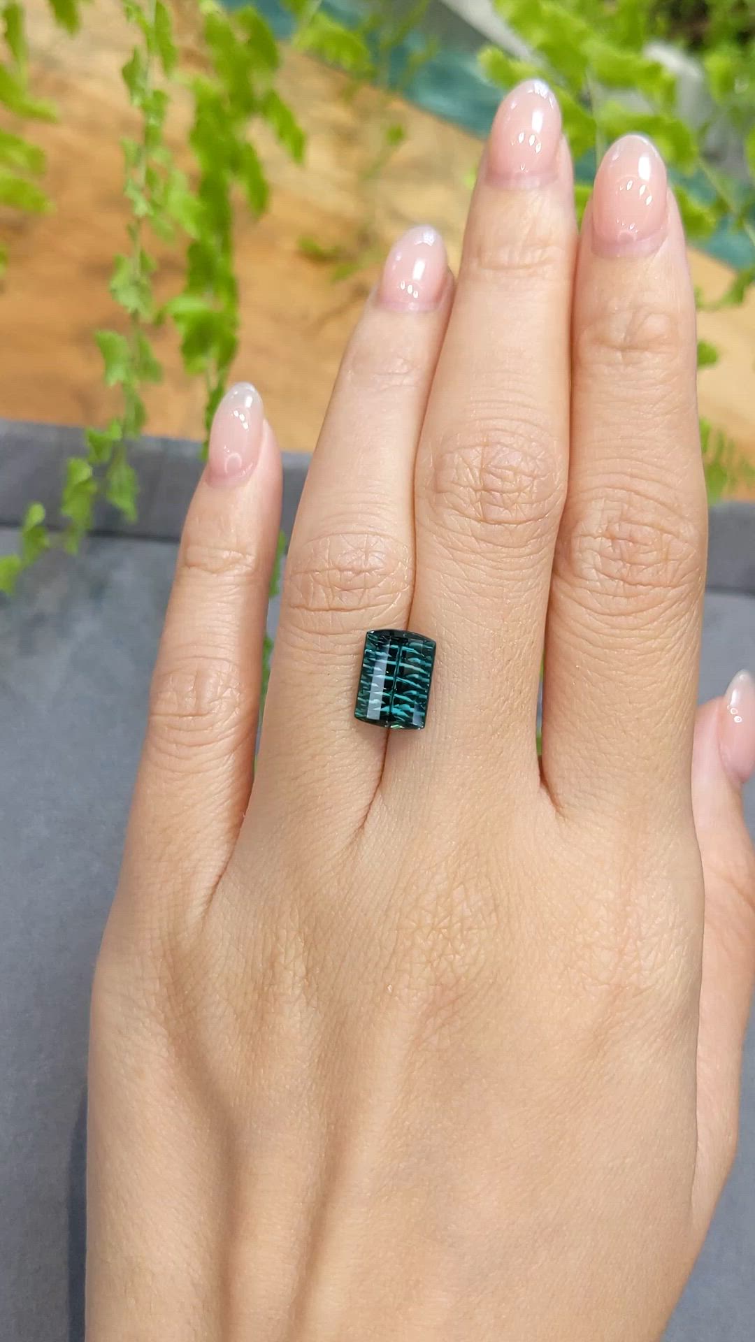 3.72 Ct. Bluish Green Tourmaline from Mozambique Size Video