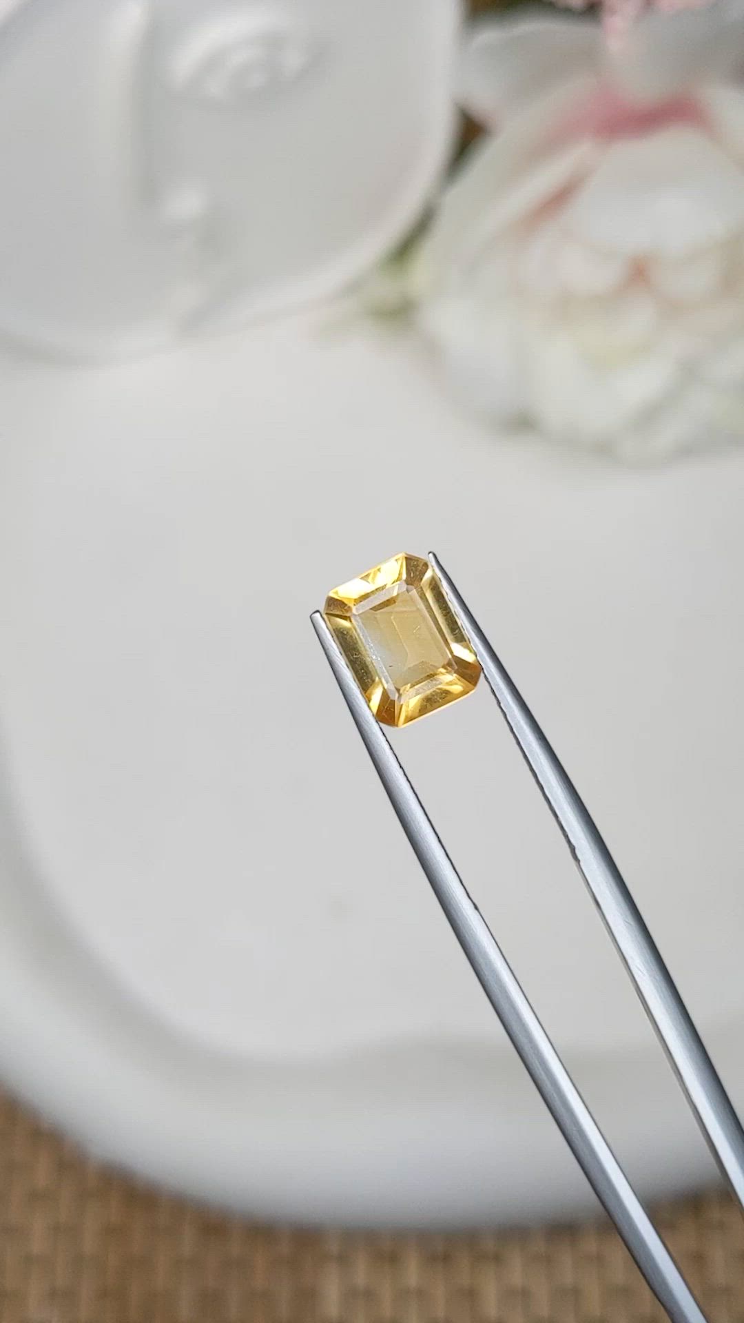 1.86 Ct. Yellow Citrine from Brazil Size Video