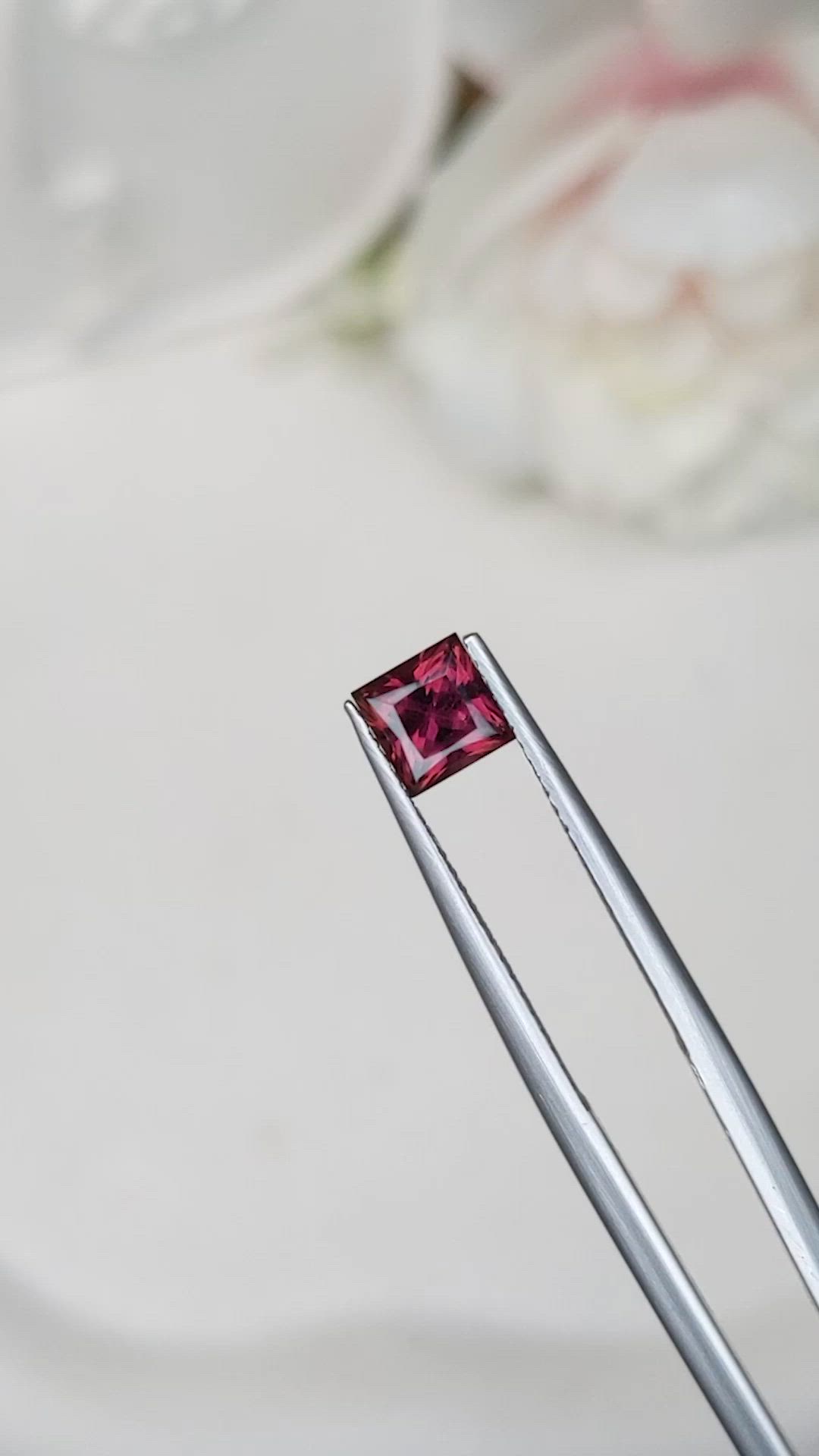 0.76 Ct. Red Garnet from Ceylon (Sri Lanka) Size Video
