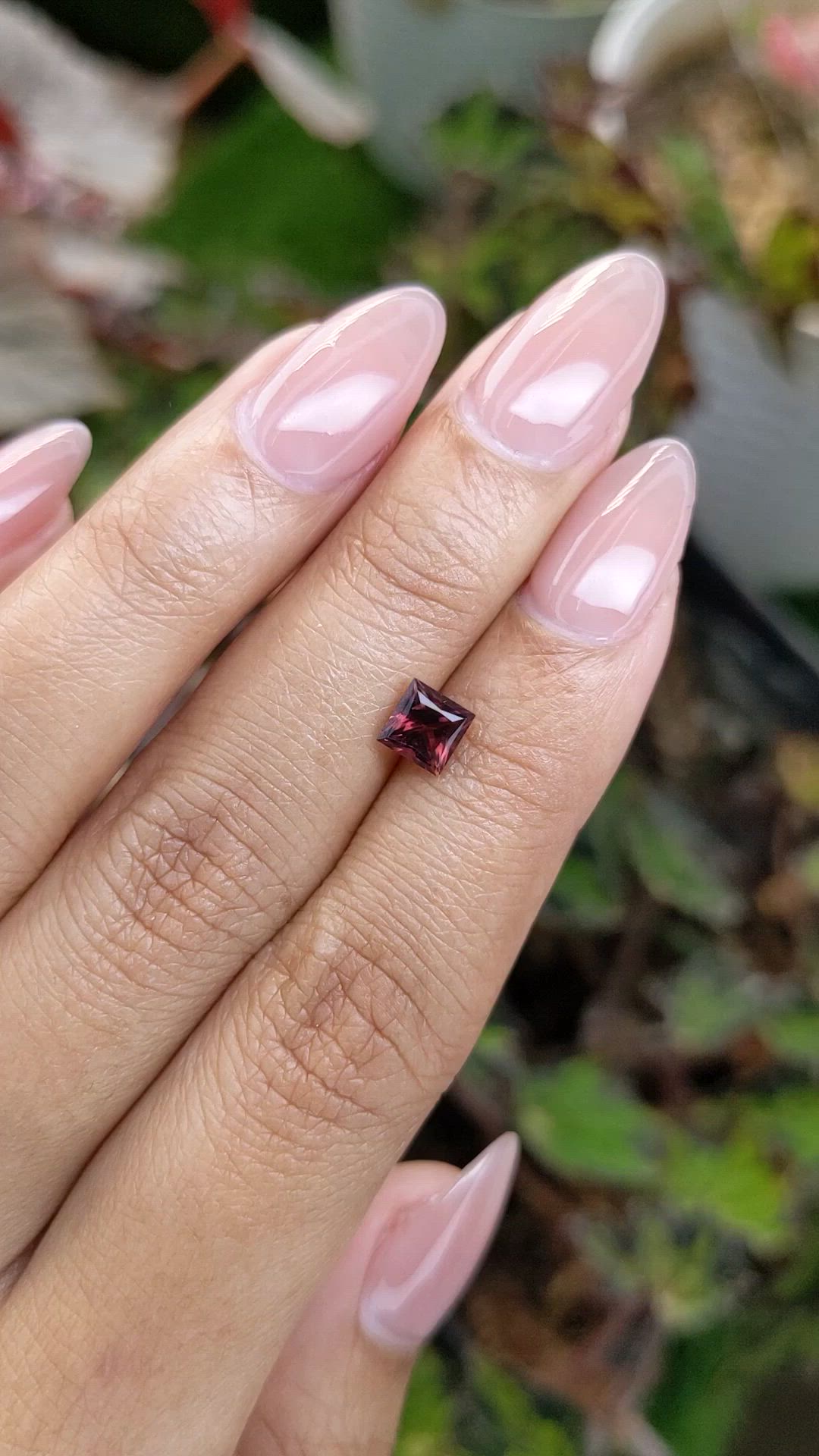 0.76 Ct. Red Garnet from Ceylon (Sri Lanka) Size Video