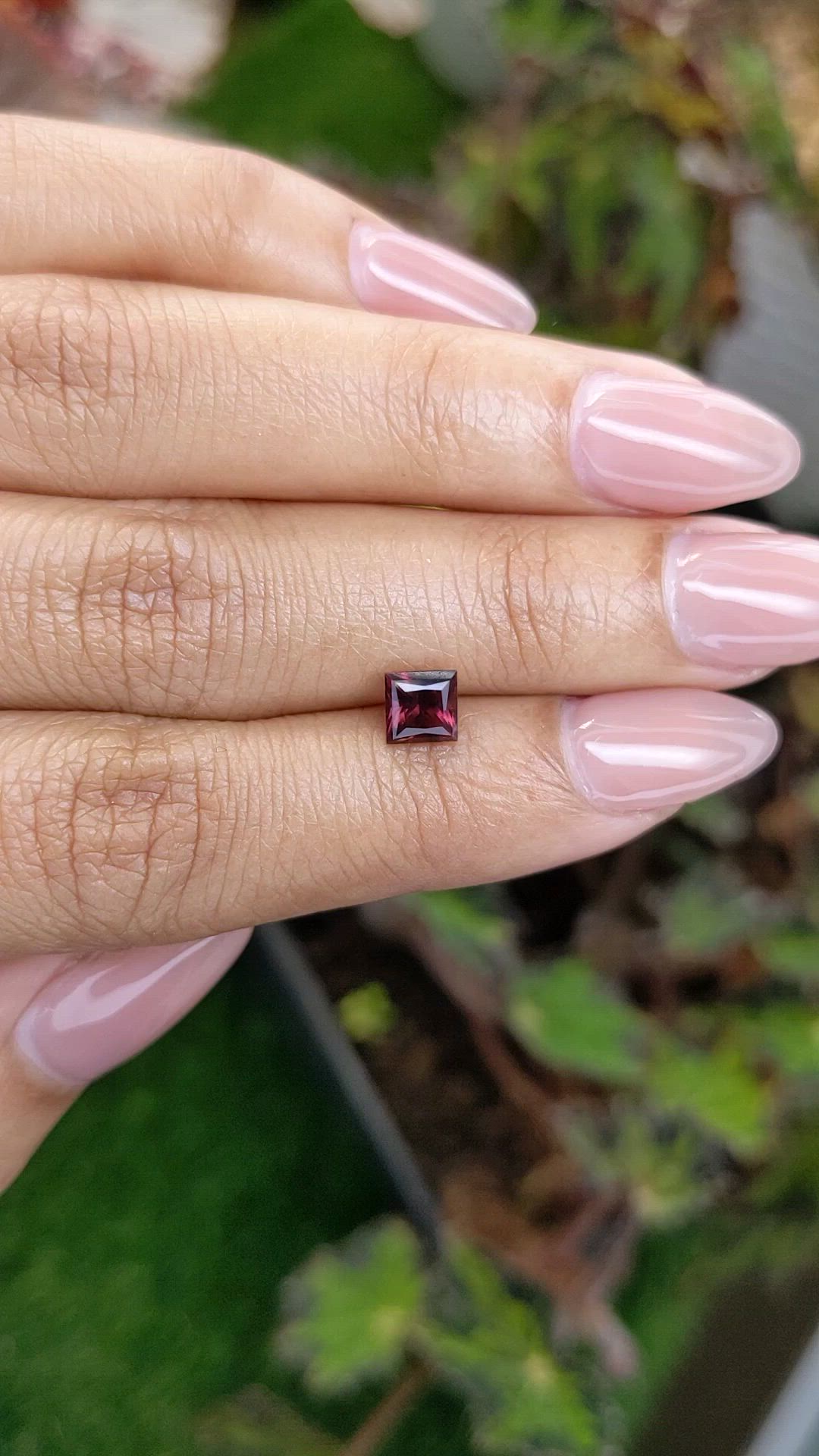 0.76 Ct. Red Garnet from Ceylon (Sri Lanka) Size Video