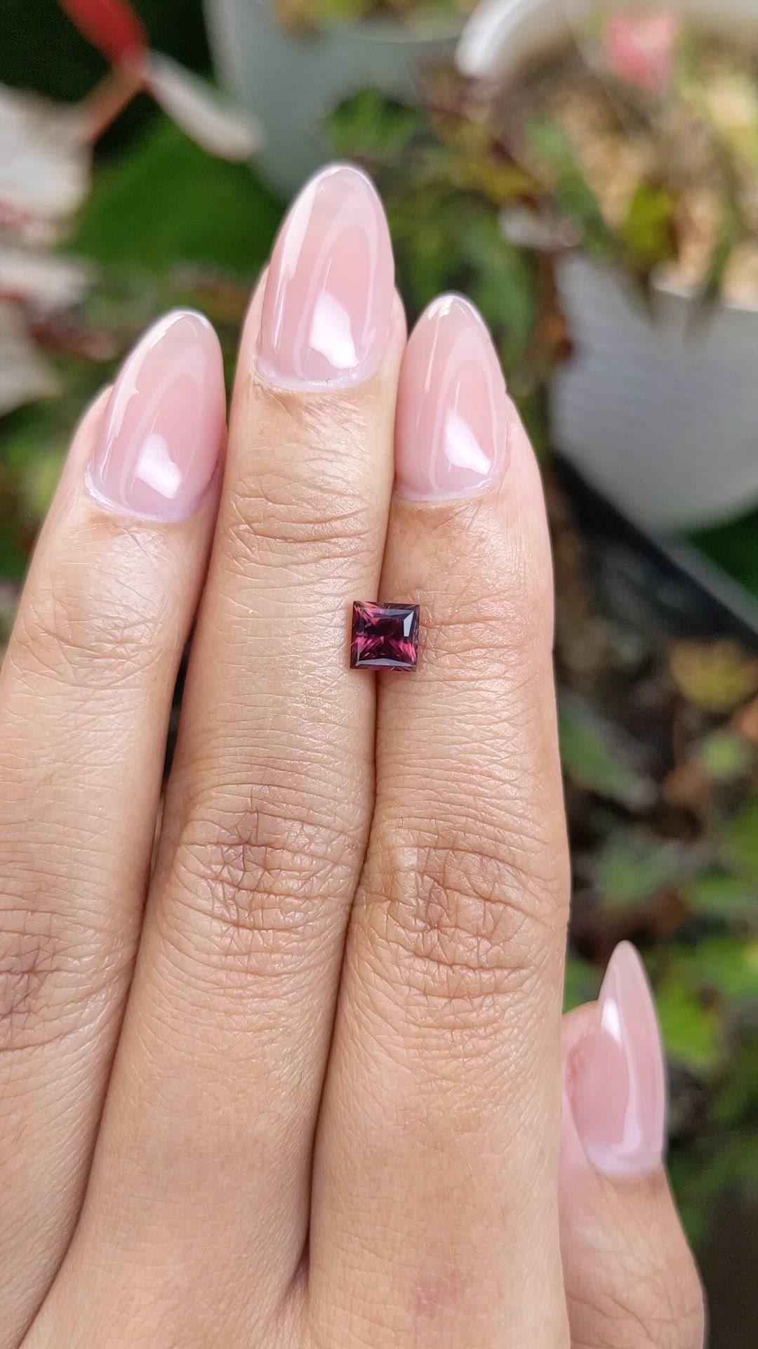 0.76 Ct. Red Garnet from Ceylon (Sri Lanka) Size Video
