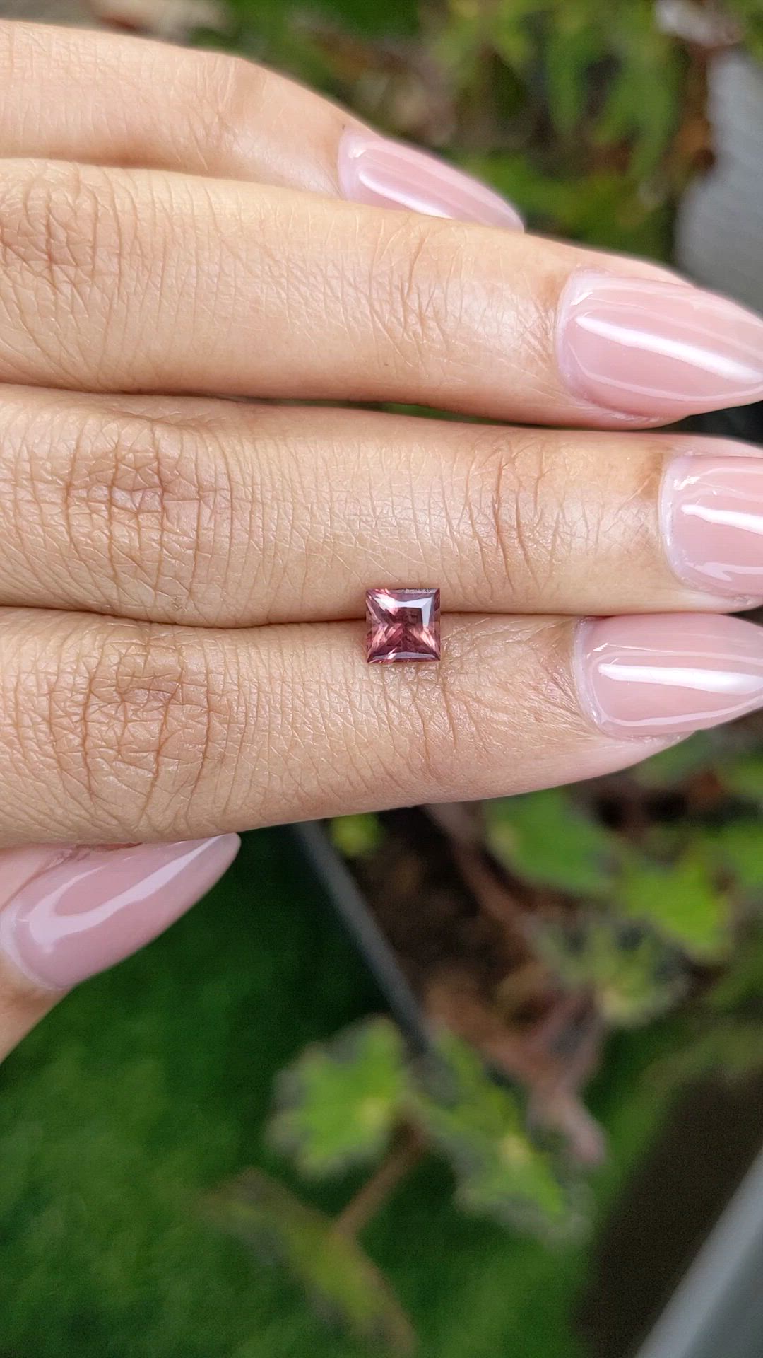 0.72 Ct. Pink Garnet from Ceylon (Sri Lanka) Size Video