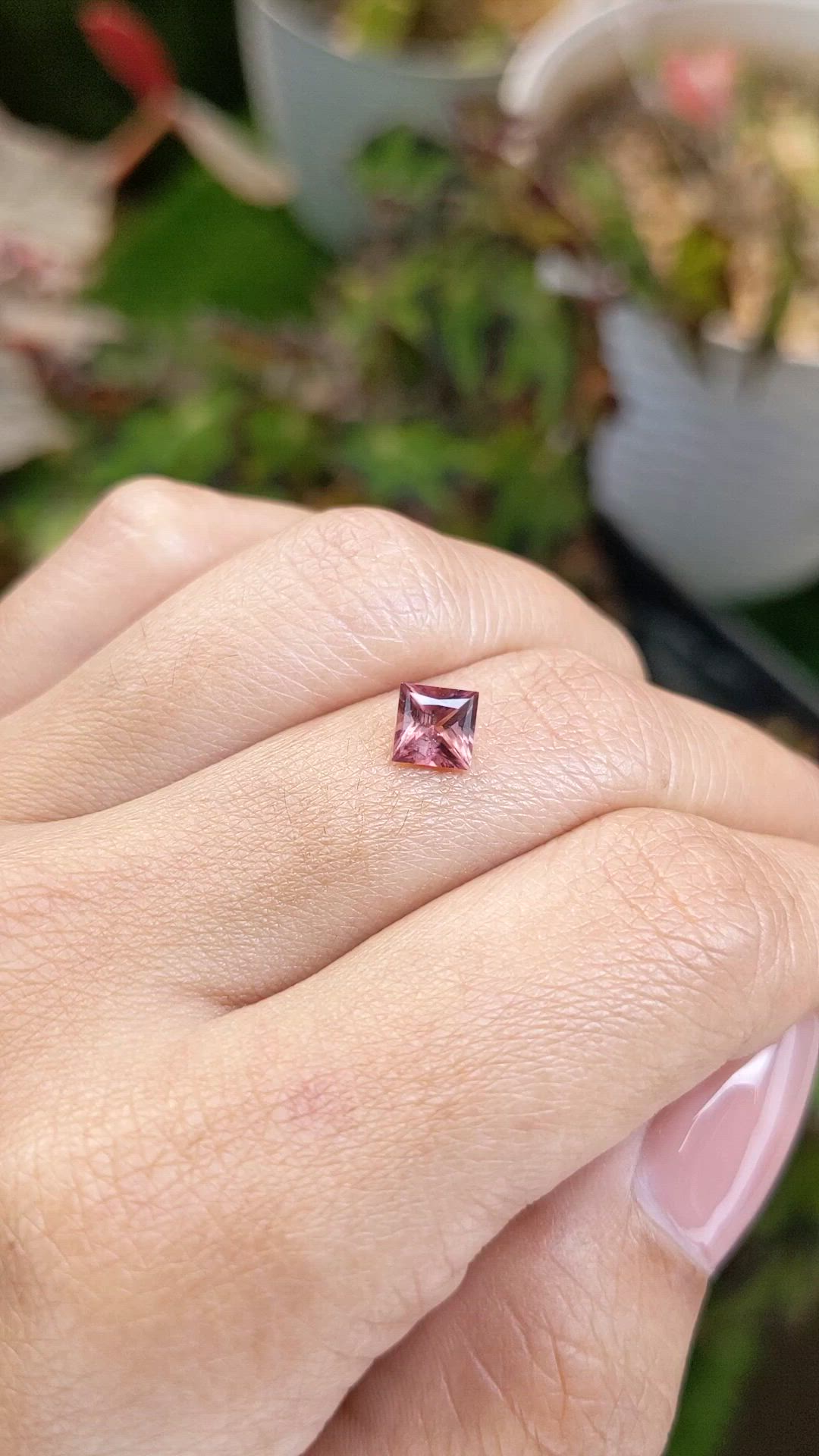 0.72 Ct. Pink Garnet from Ceylon (Sri Lanka) Size Video