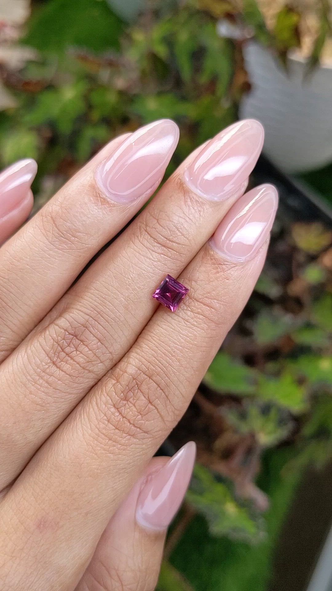 0.72 Ct. Pinkish Purple Garnet from Ceylon (Sri Lanka) Size Video