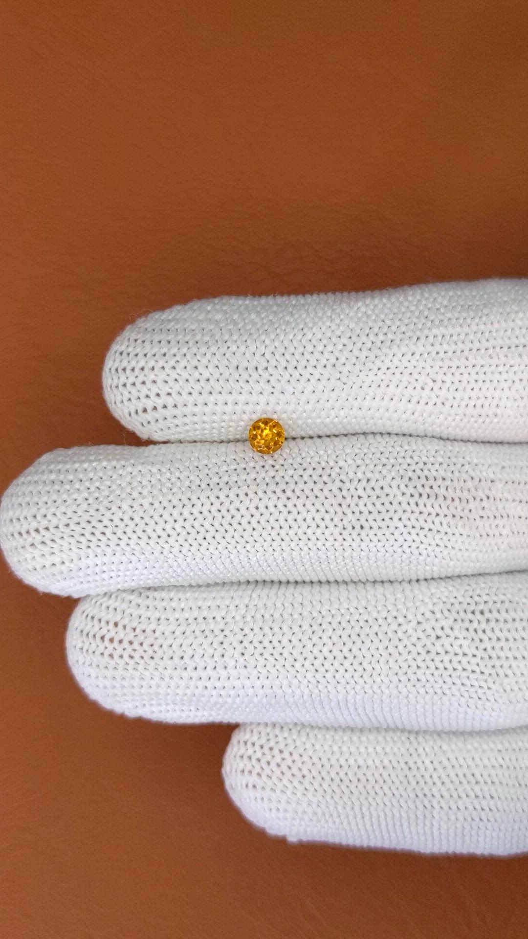 0.24 Ct. Orangish Yellow Citrine from Ceylon (Sri Lanka) Size Video