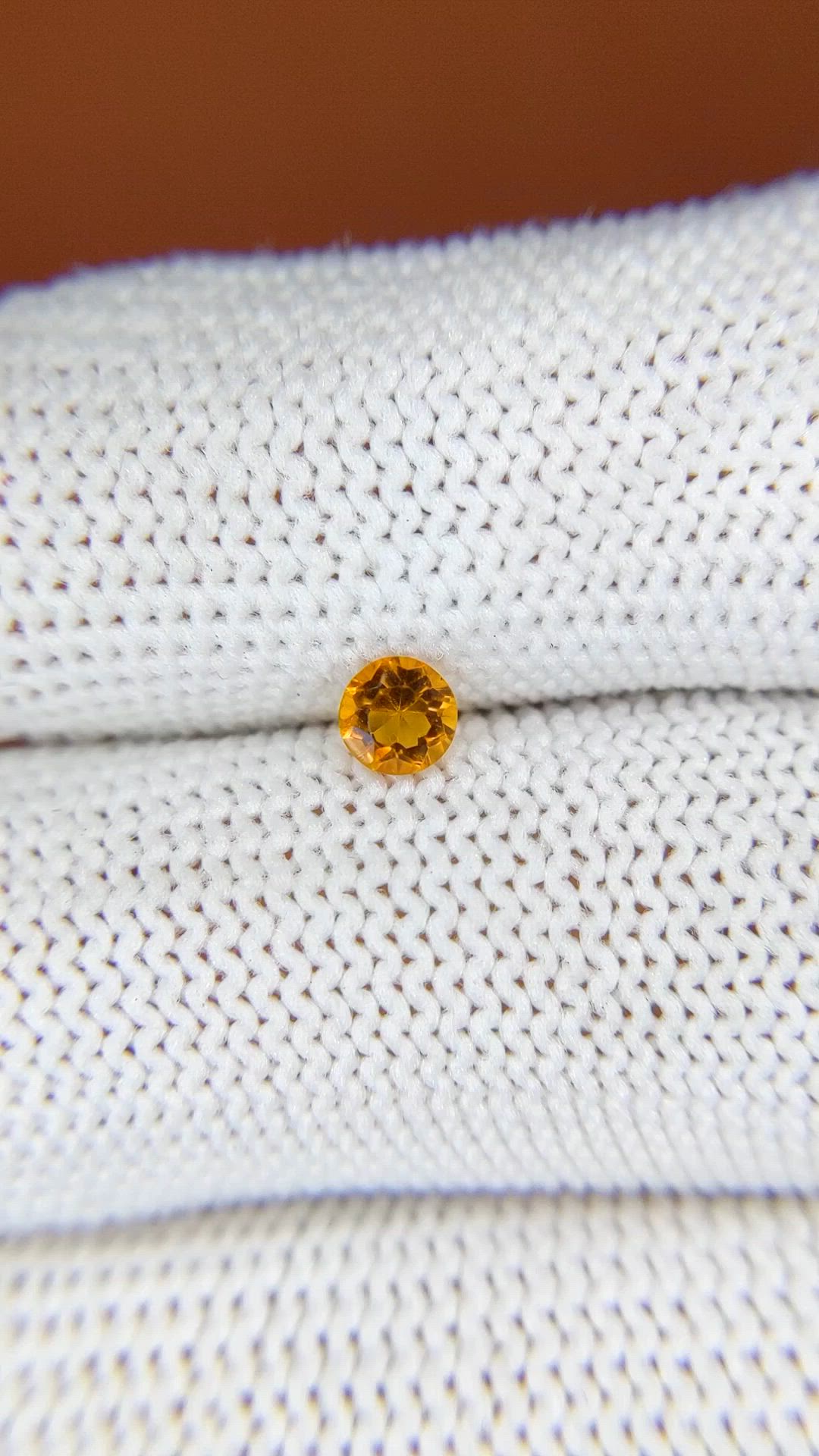 0.24 Ct. Orangish Yellow Citrine from Ceylon (Sri Lanka) Size Video