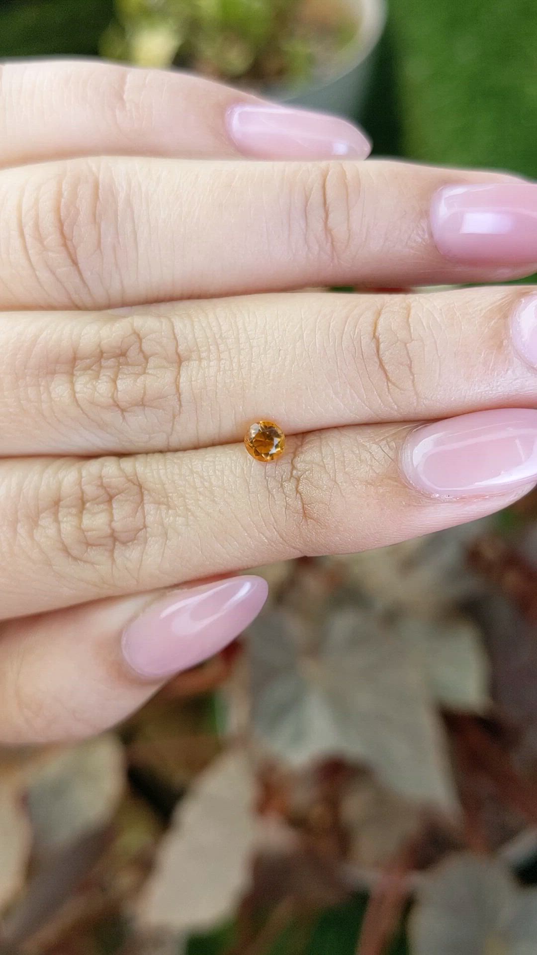 0.24 Ct. Orangish Yellow Citrine from Ceylon (Sri Lanka) Size Video