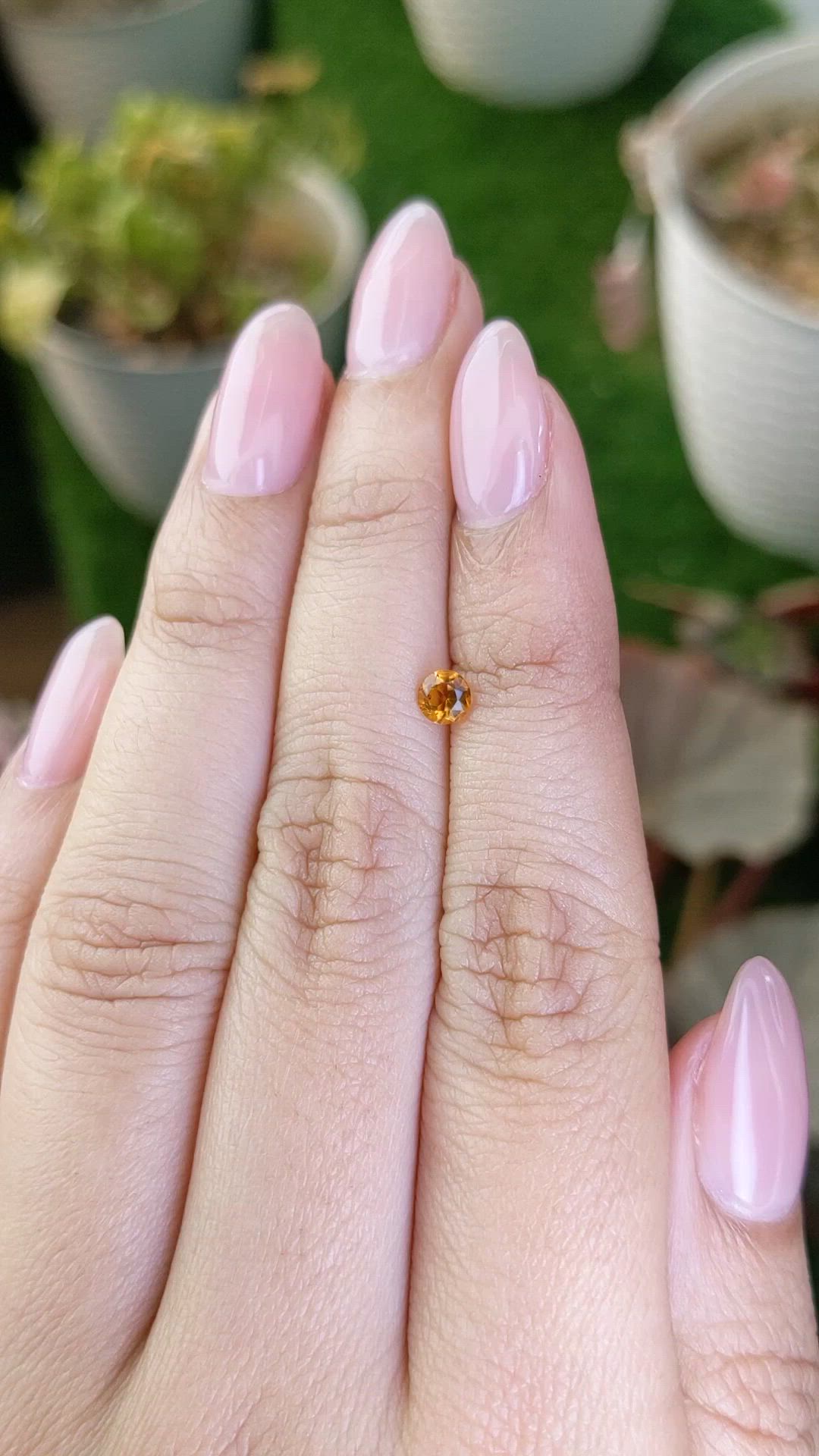 0.24 Ct. Orangish Yellow Citrine from Ceylon (Sri Lanka) Size Video