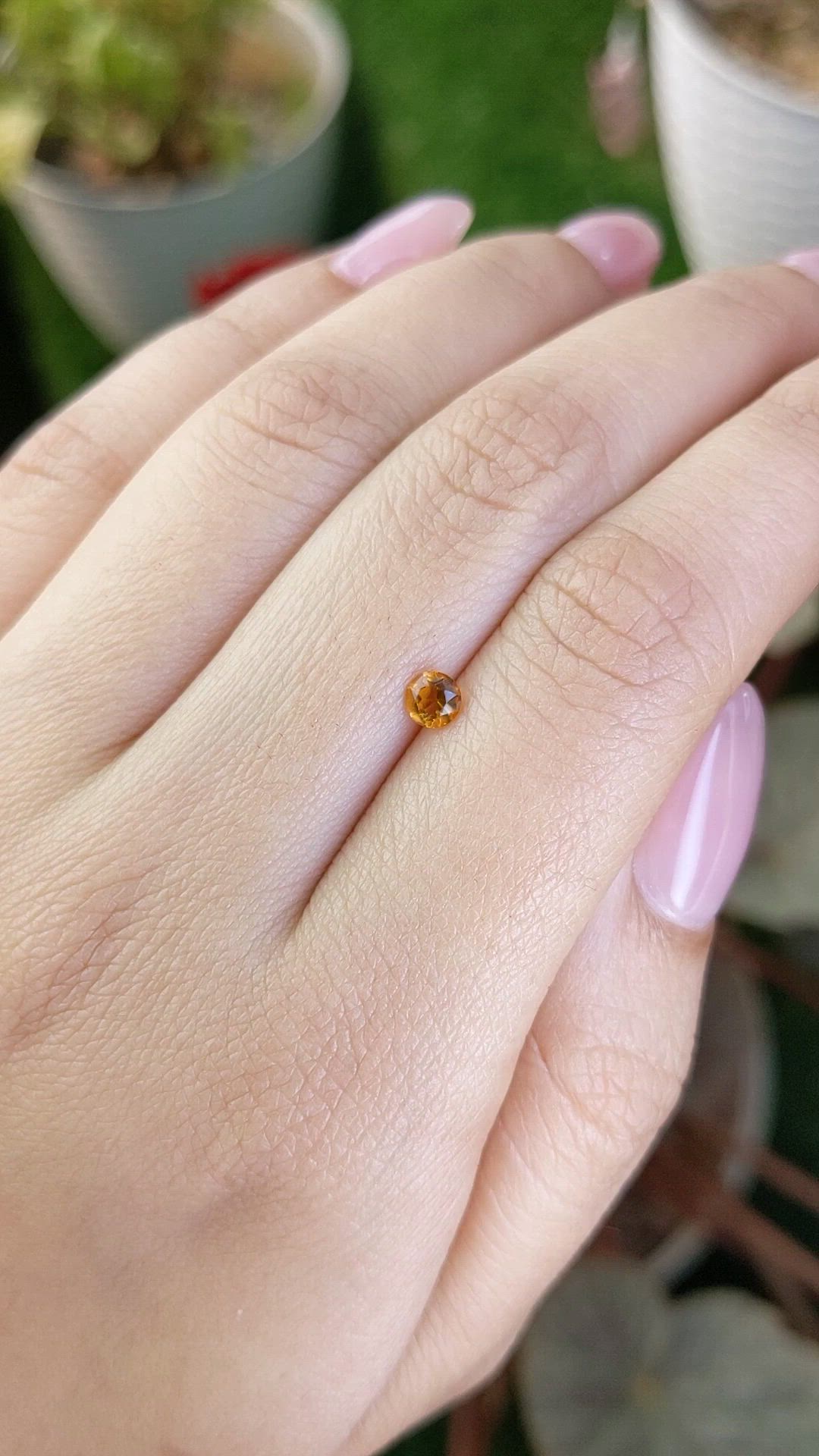 0.24 Ct. Orangish Yellow Citrine from Ceylon (Sri Lanka) Size Video