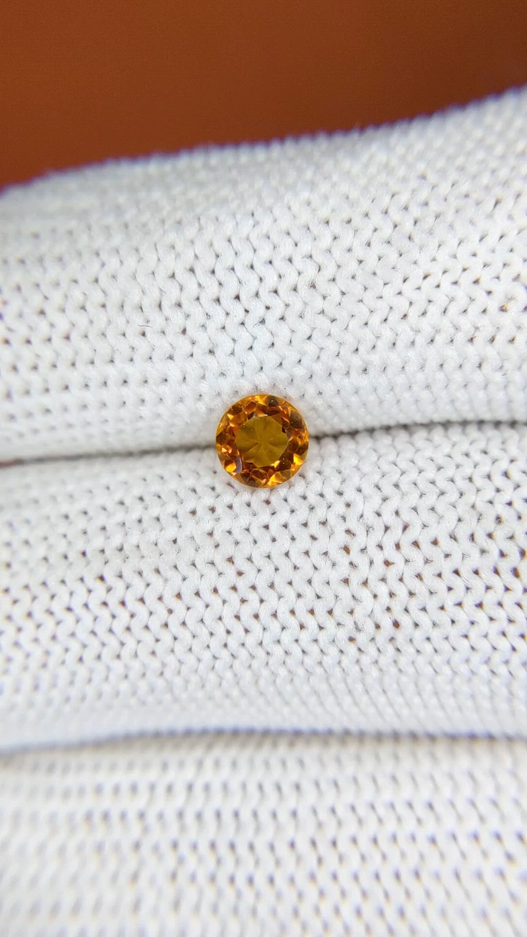 0.46 Ct. Yellowish Orange Citrine from Ceylon (Sri Lanka) Size Video